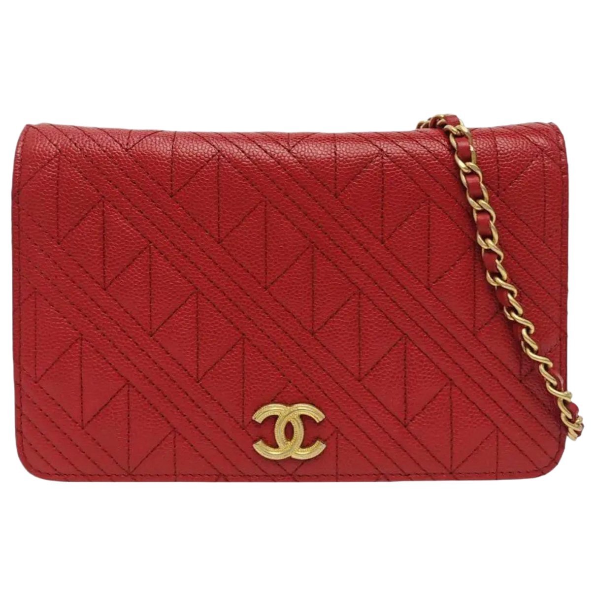 Wallet On Chain leather handbag