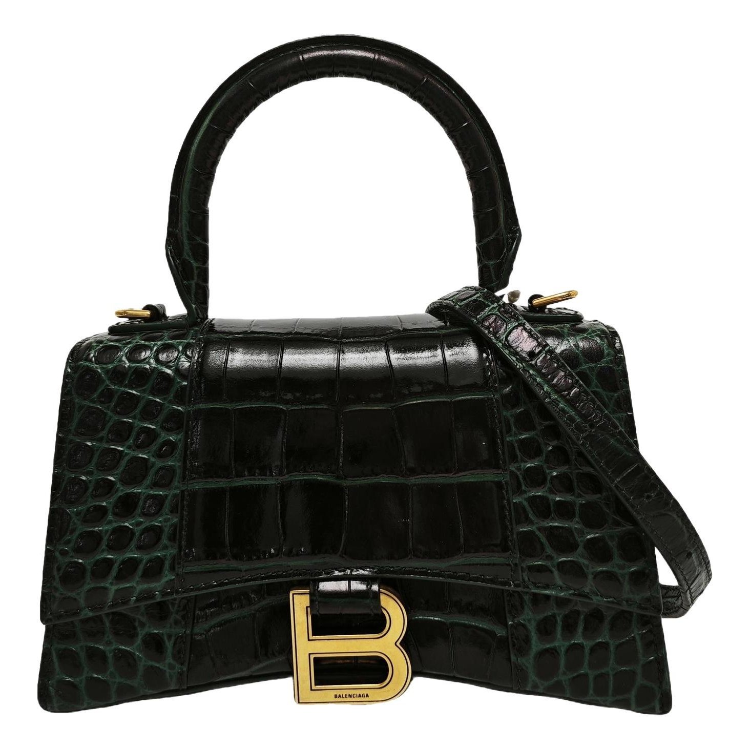 Hourglass leather handbag