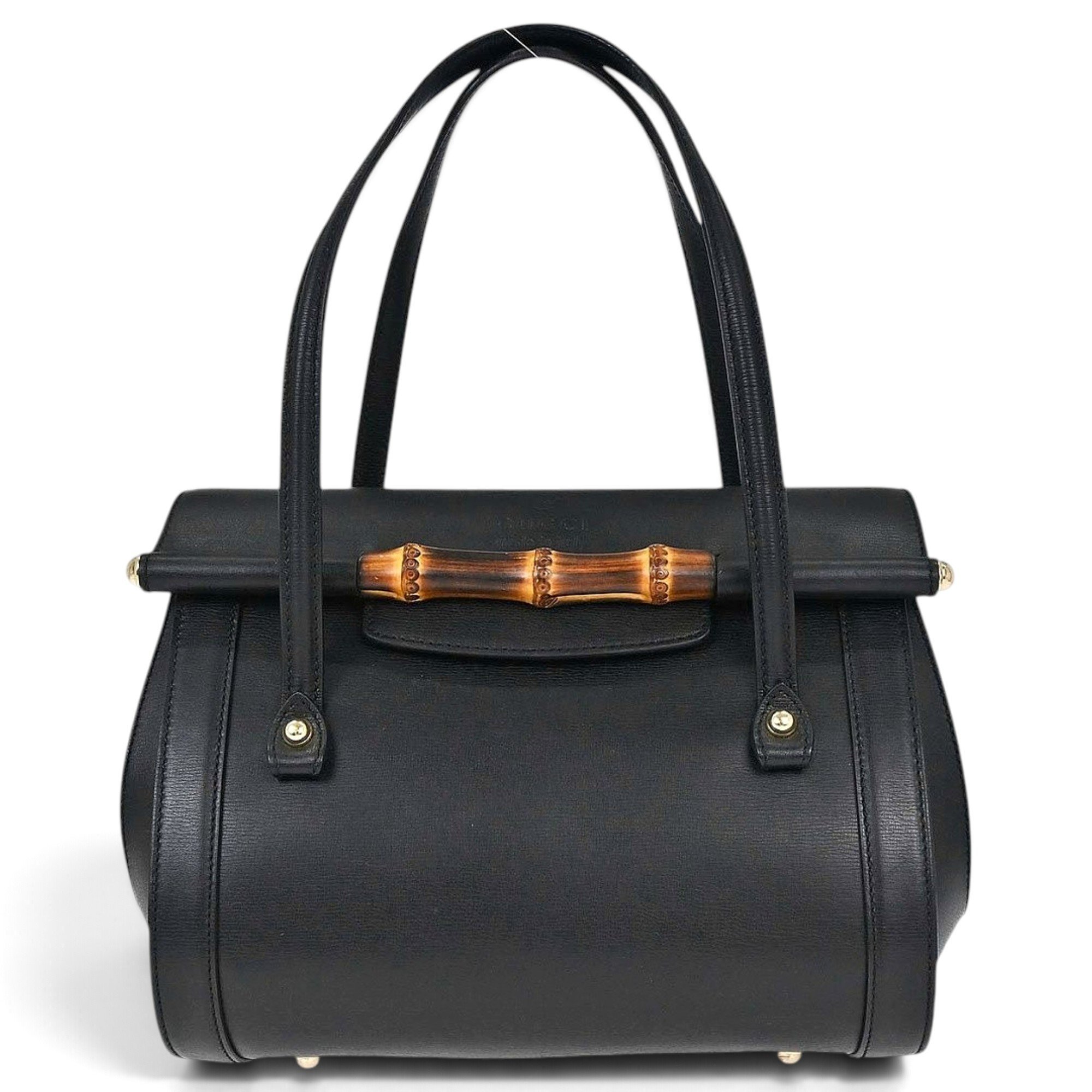 Bamboo Top Handle leather handbag