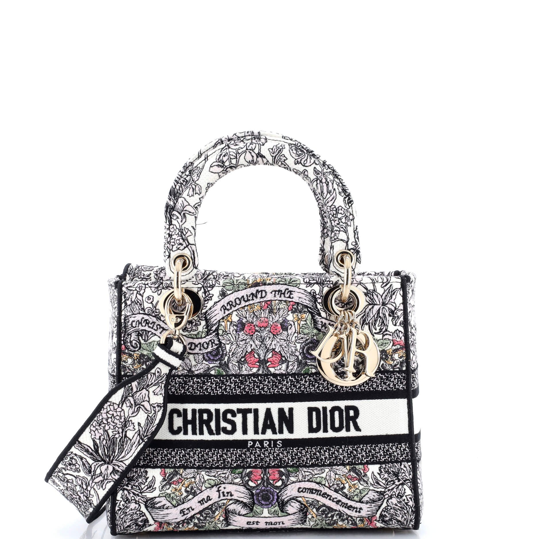Dior Lady D-Lite Bag Embroidered Canvas Medium