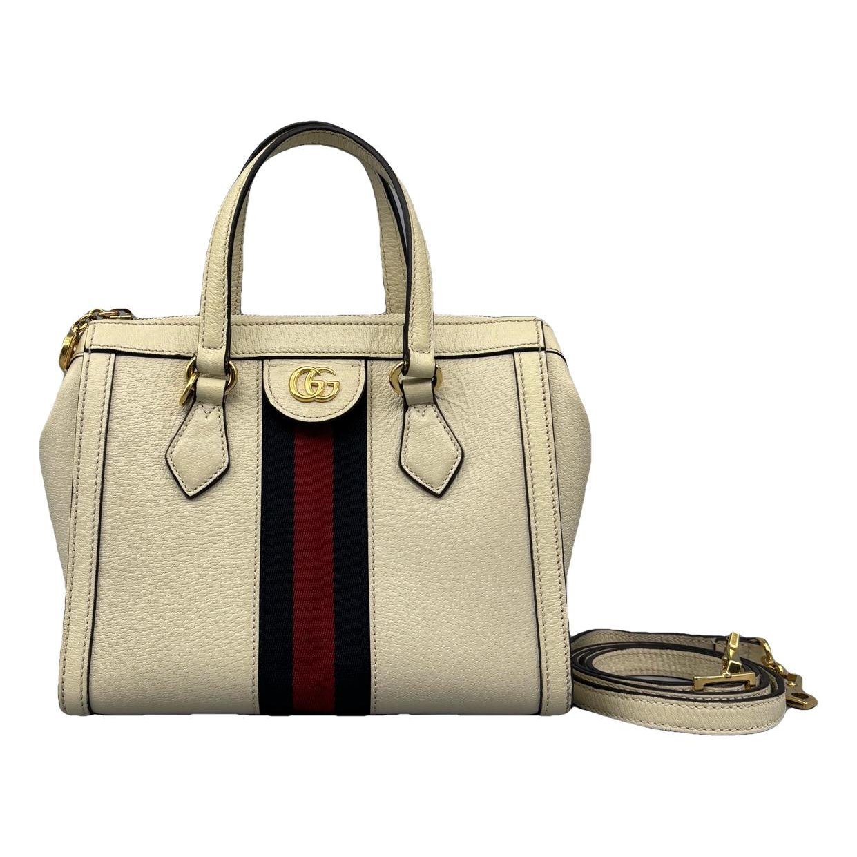 Ophidia Top Handle leather handbag