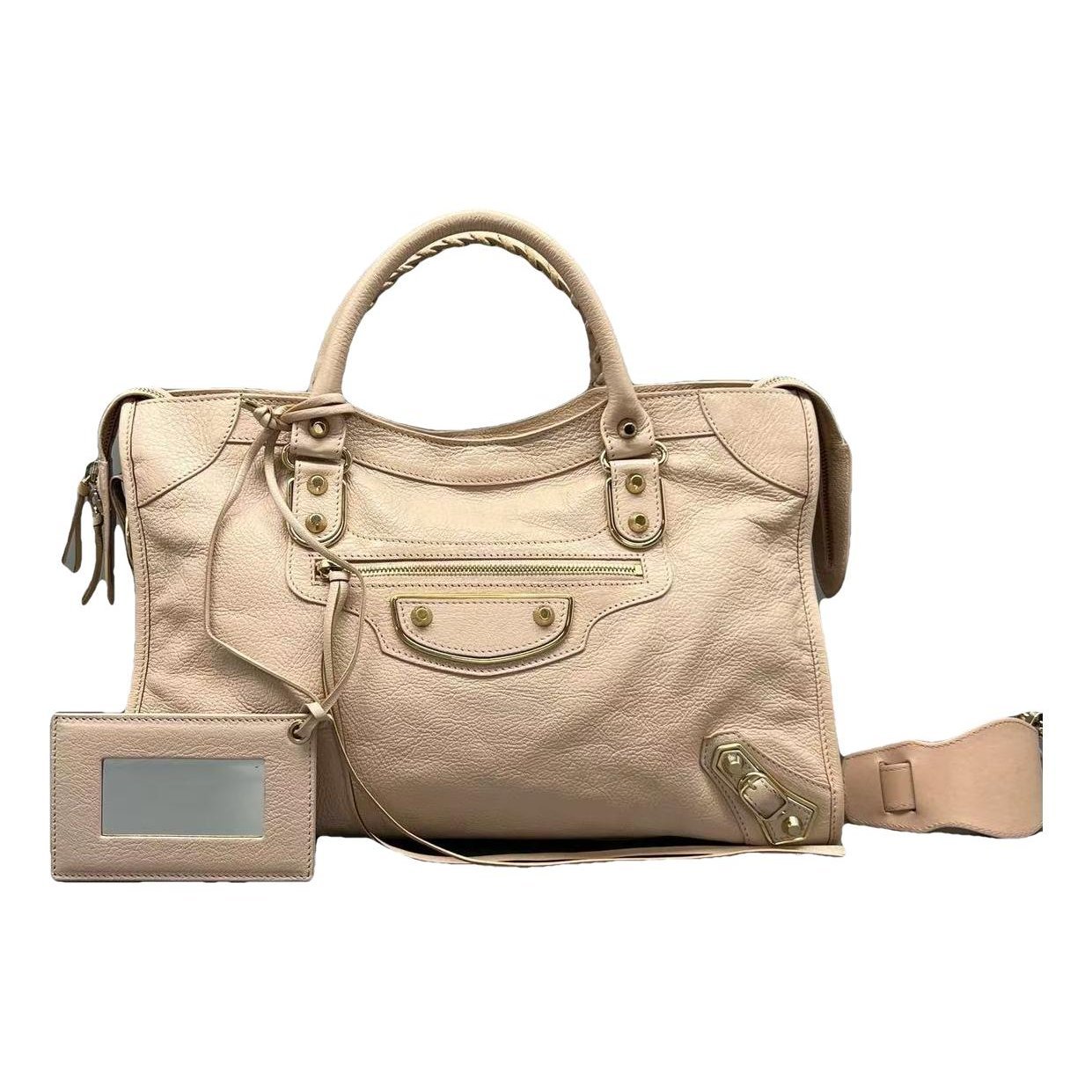 City leather handbag