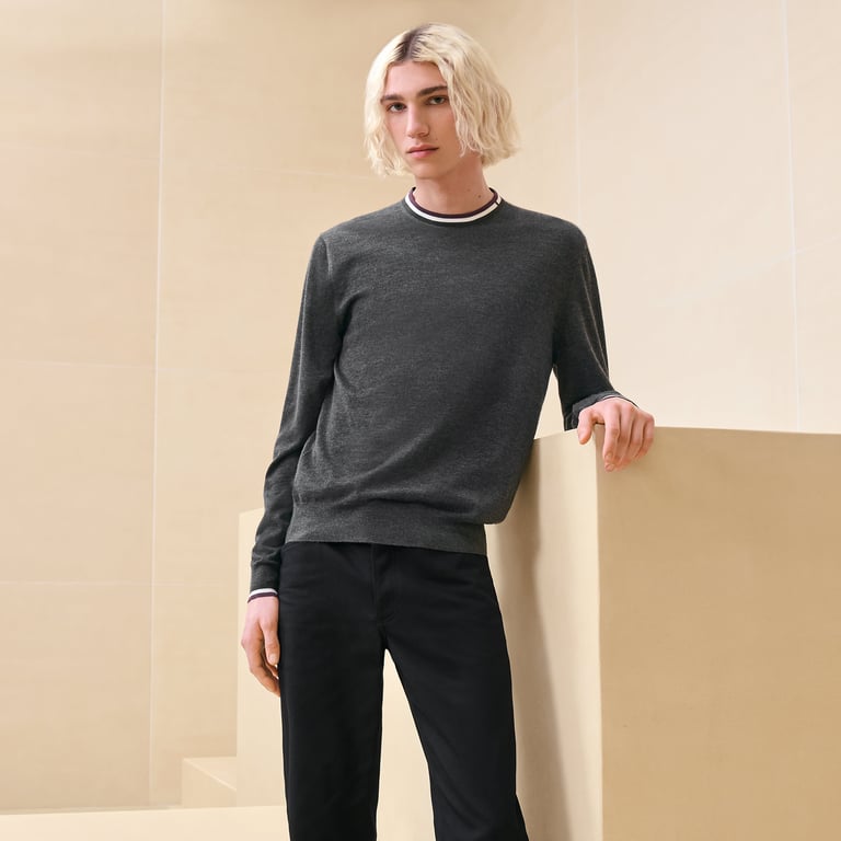 "Rayures & twist" crewneck sweater