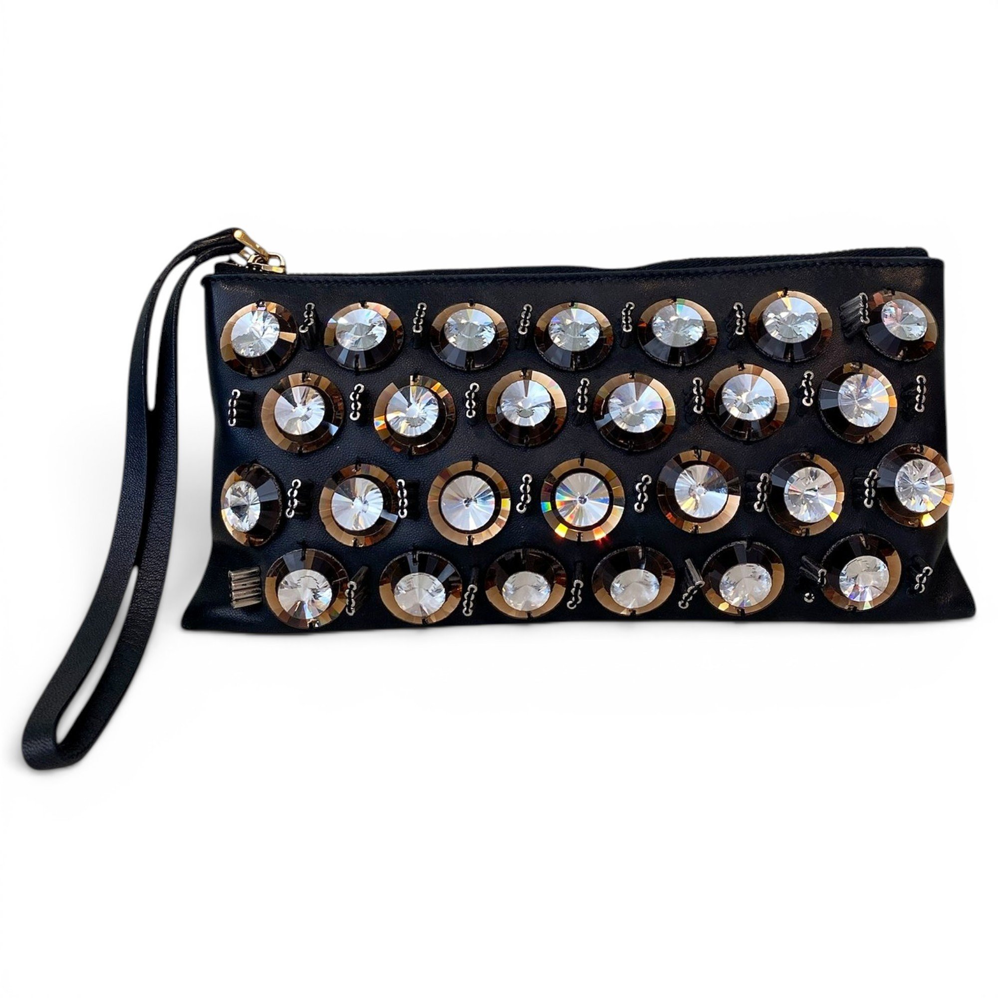 Leather clutch bag