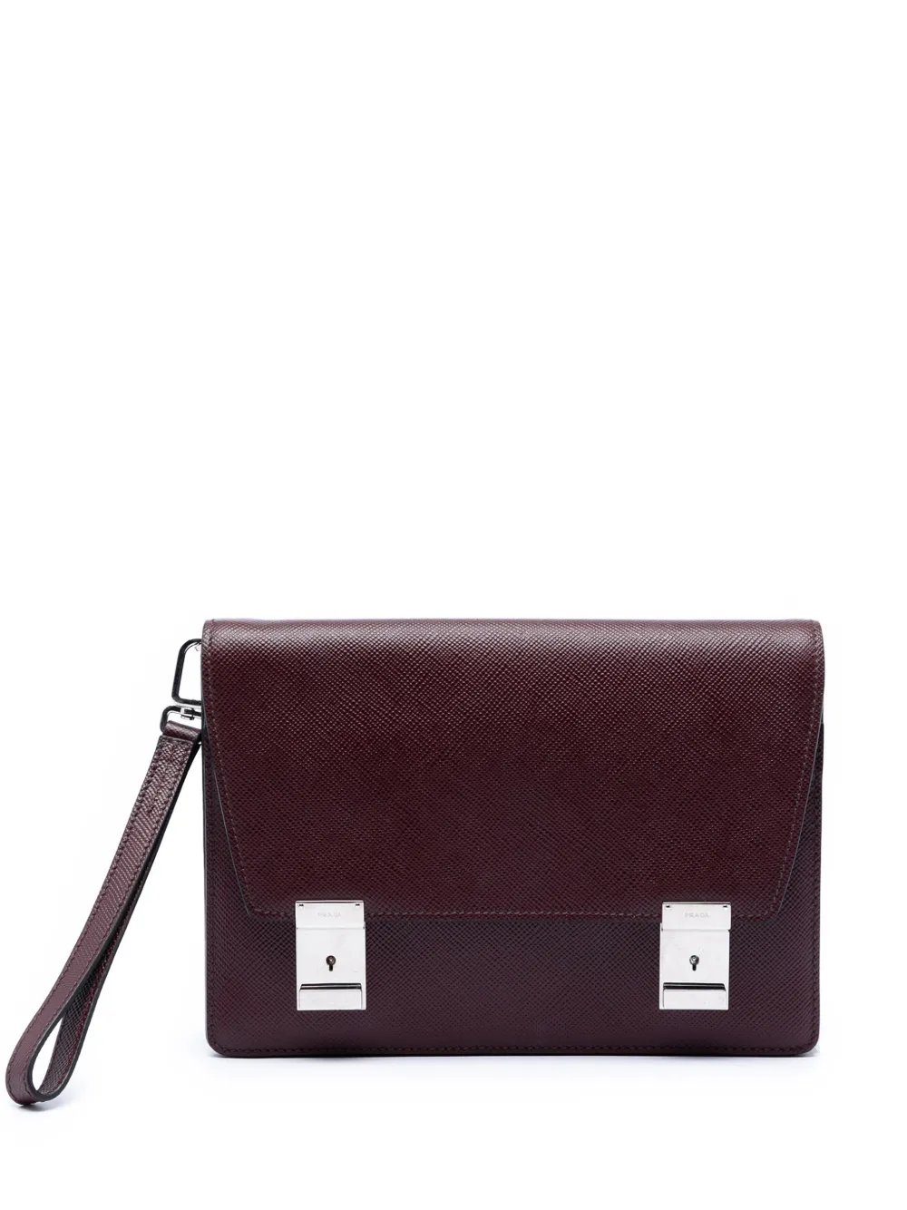 2023-2026 Saffiano Double Lock Convertible clutch bag
