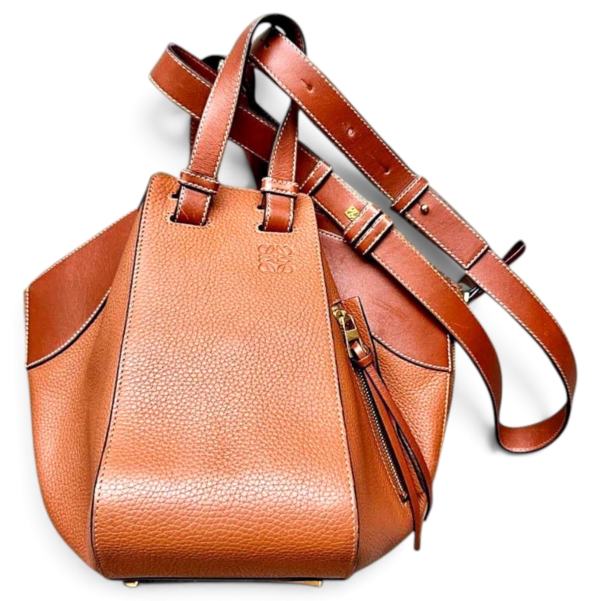 Hammock leather handbag