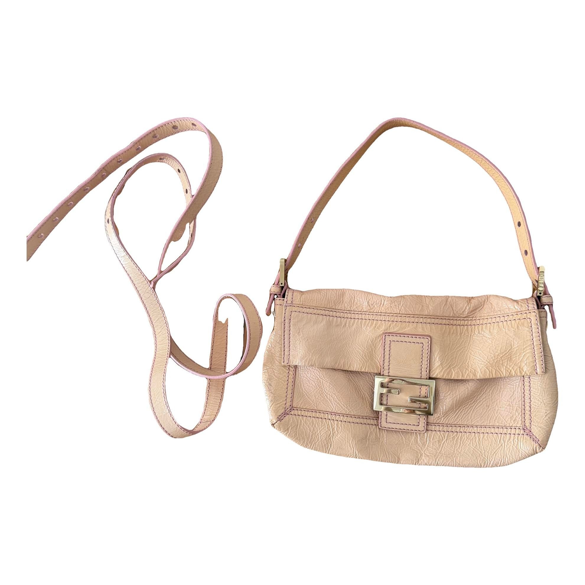 Baguette patent leather handbag