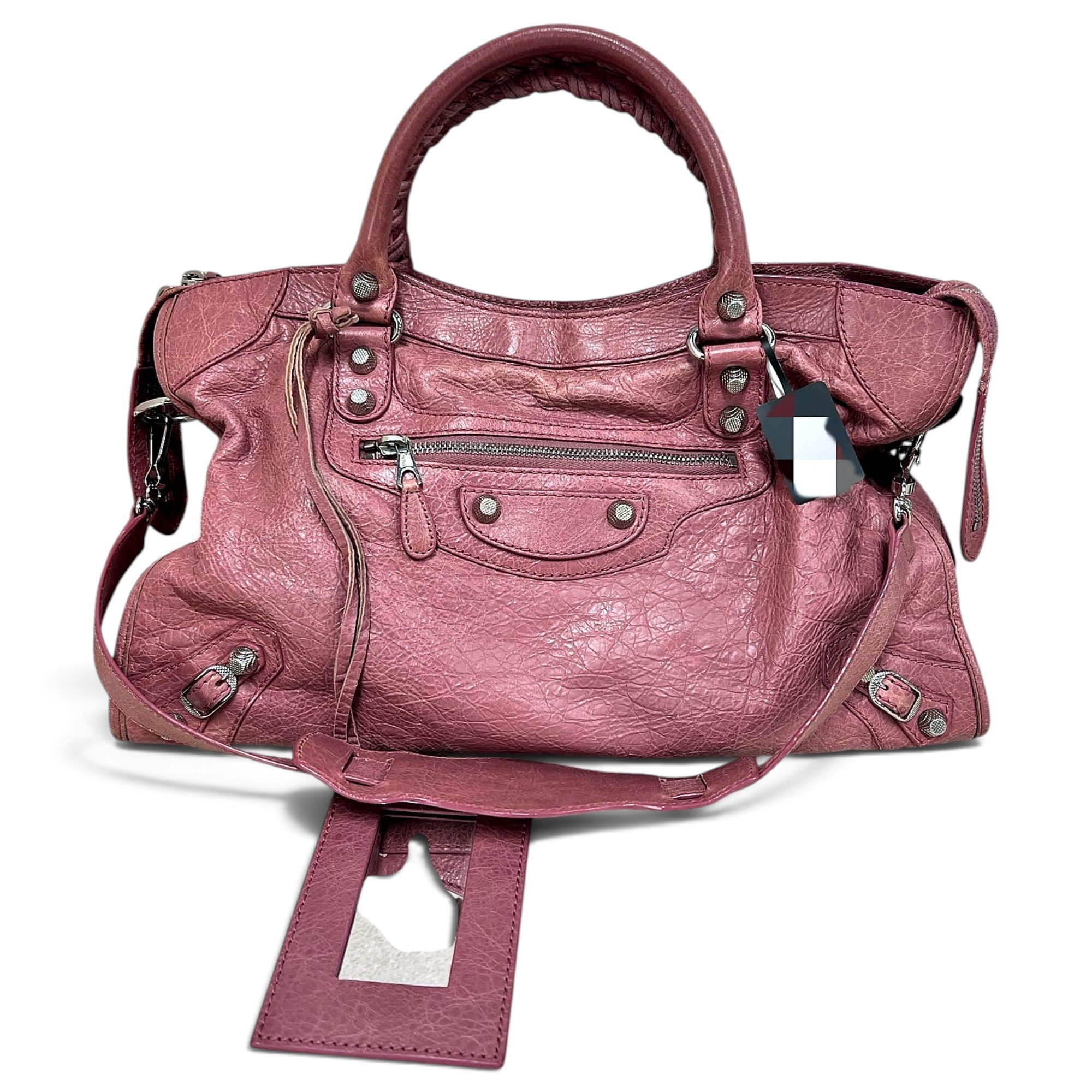 City leather handbag