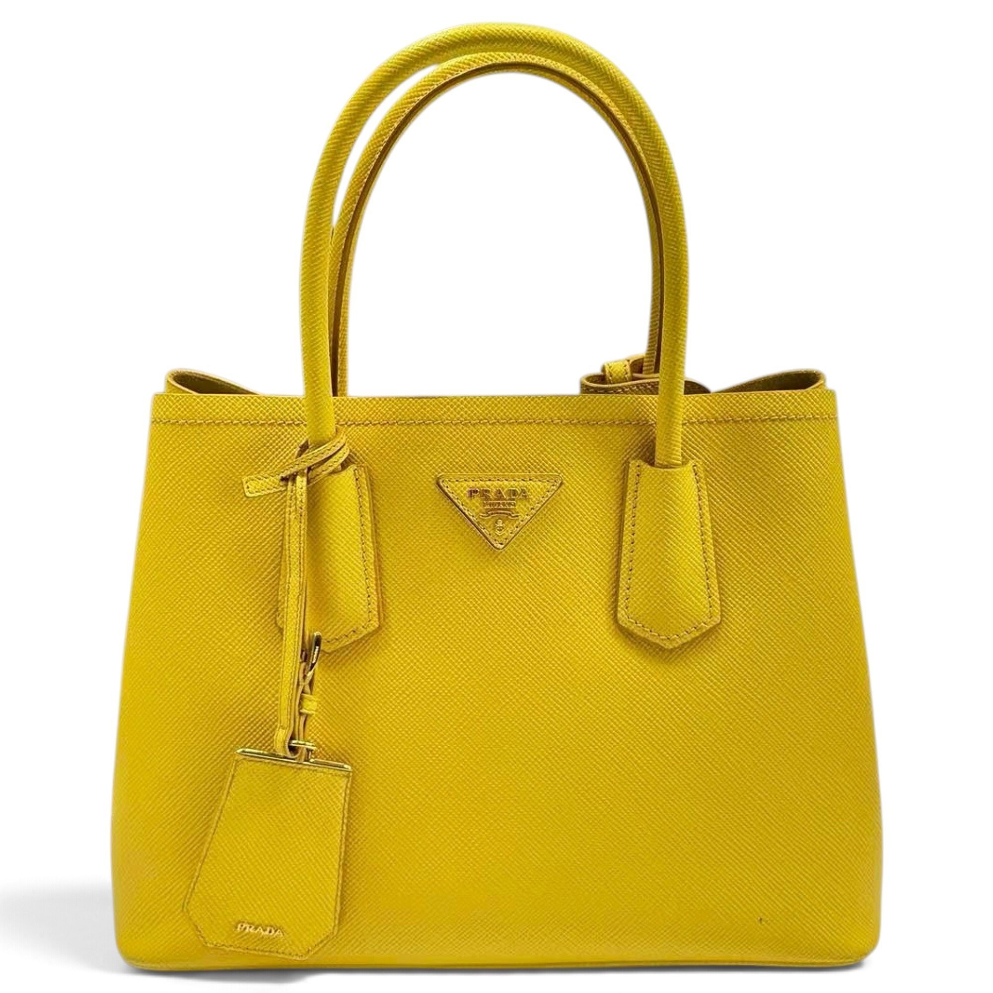 Double leather handbag