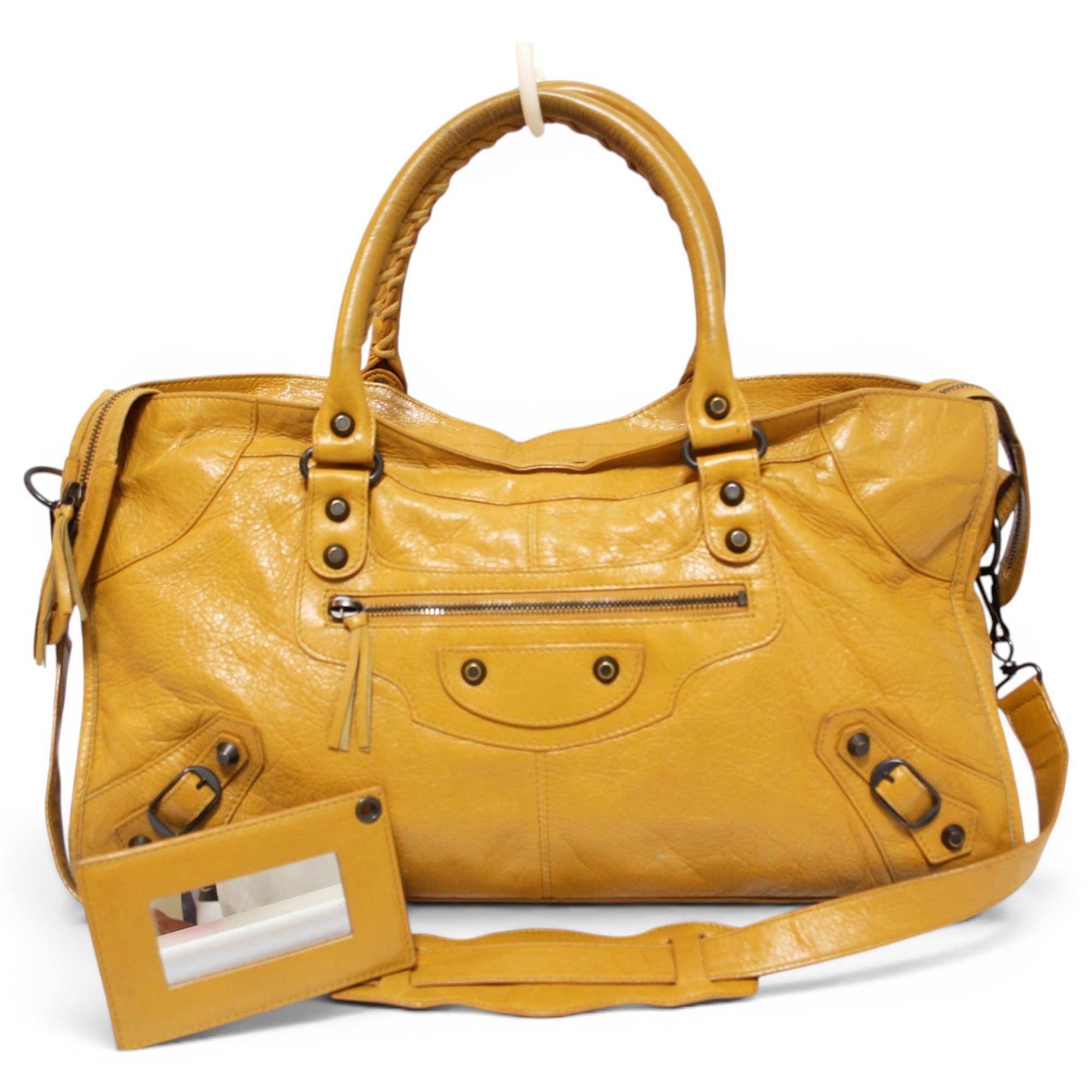 City leather handbag