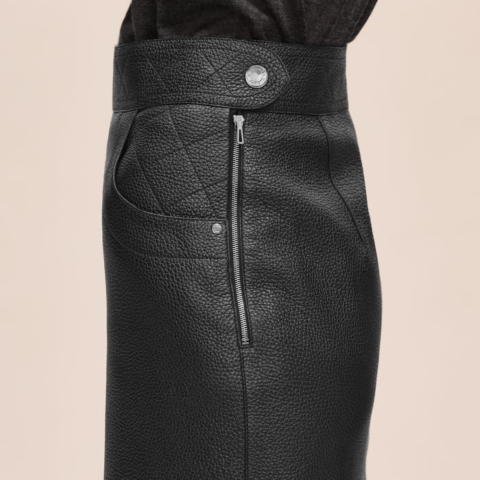 Noir Miniskirt With Quilted Detail