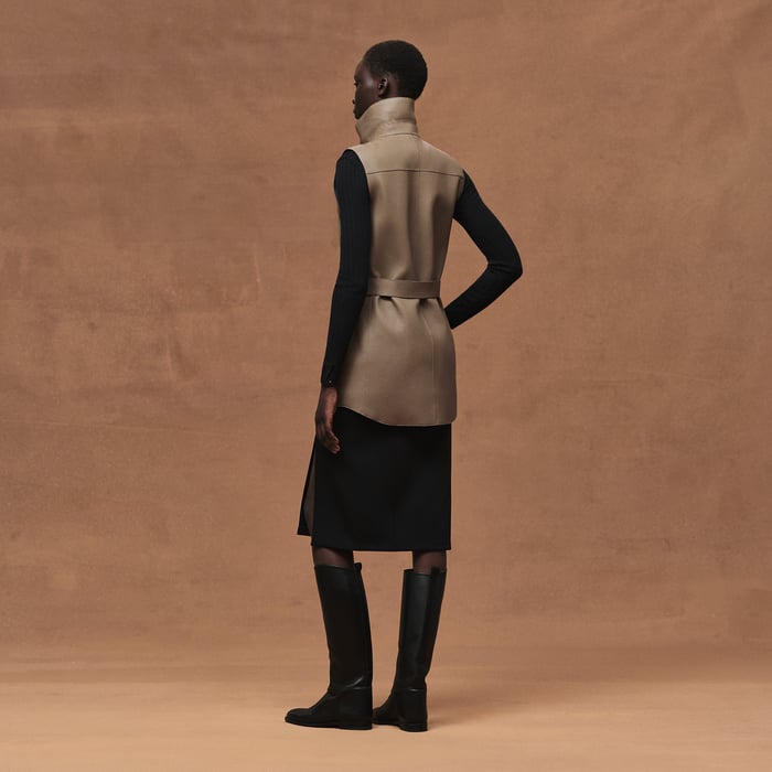 Belted Long Vest