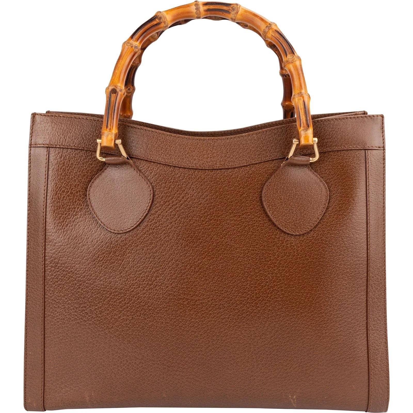 Bamboo Top Handle leather handbag
