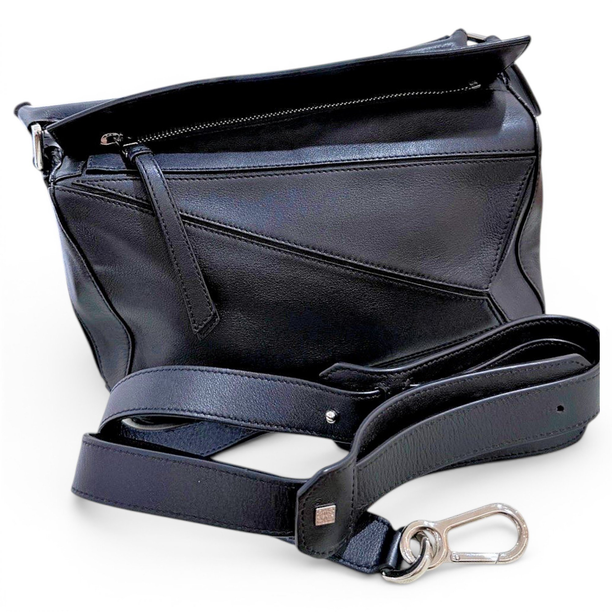 Puzzle leather handbag