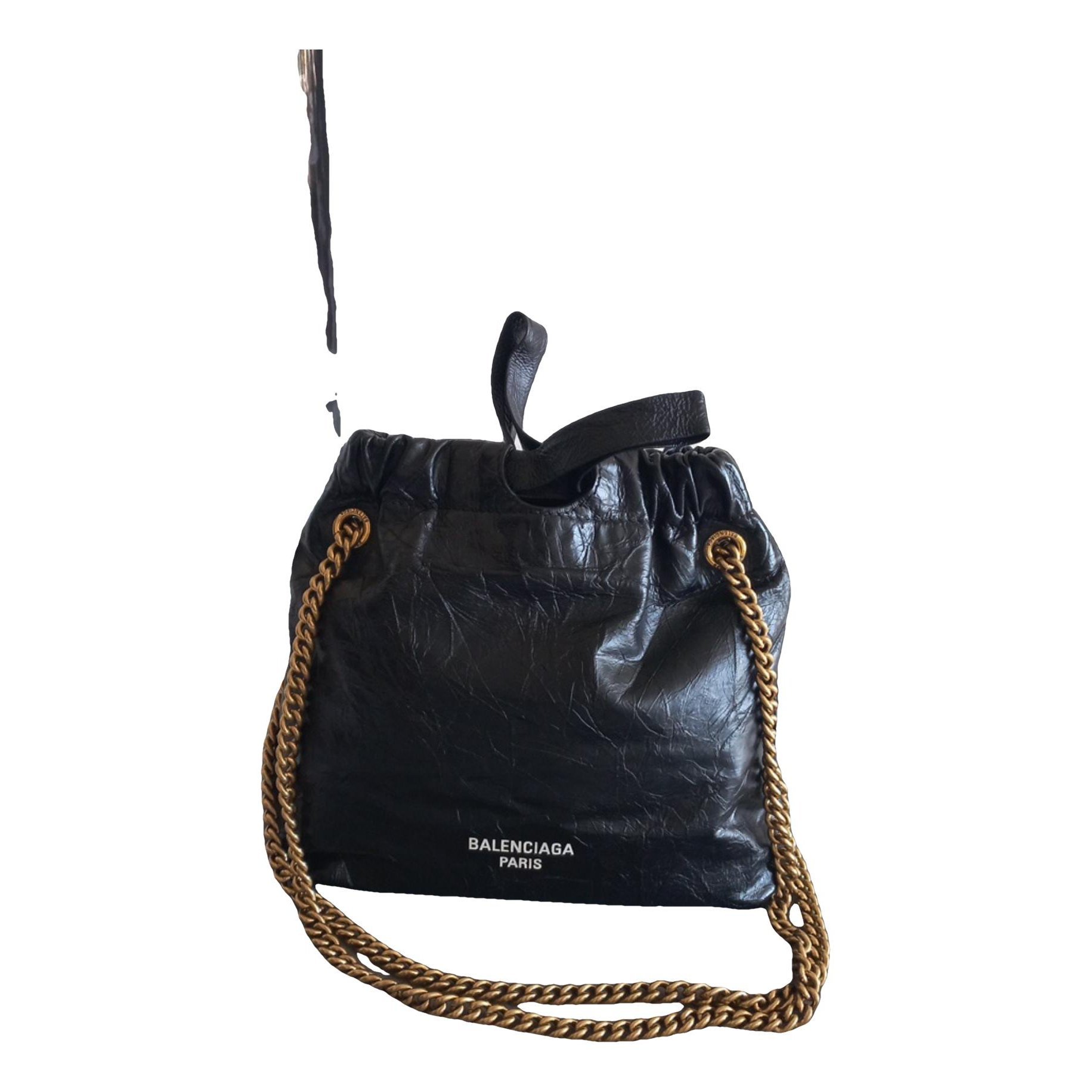 Crush leather handbag