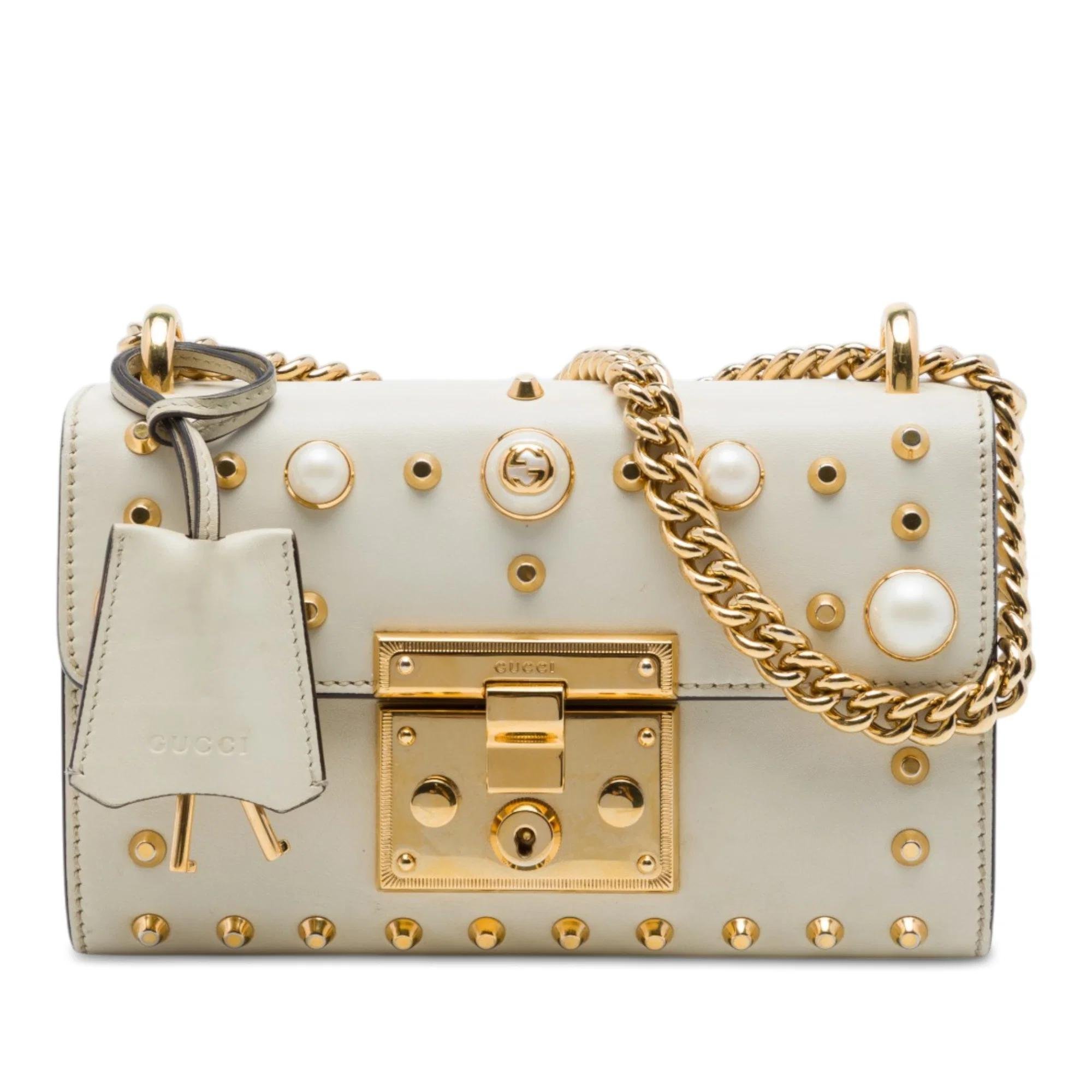 Padlock leather crossbody bag