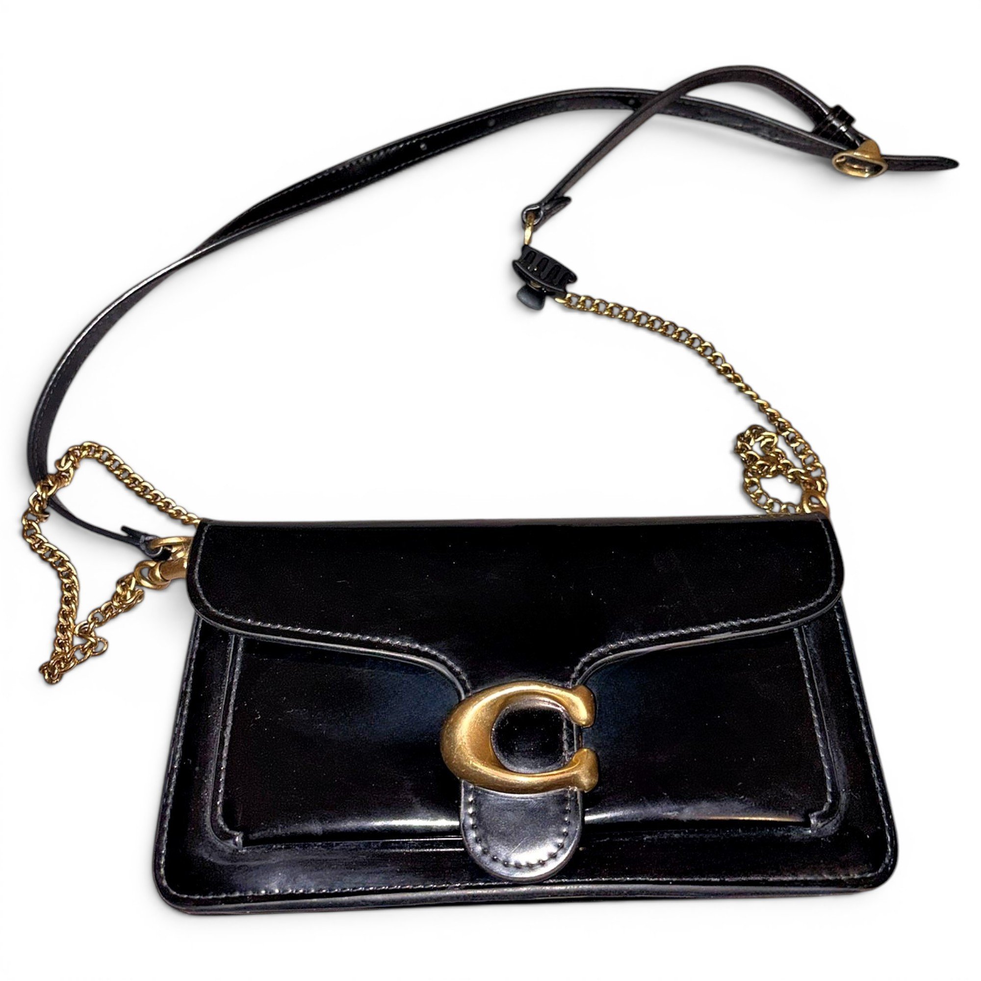Patent leather clutch bag