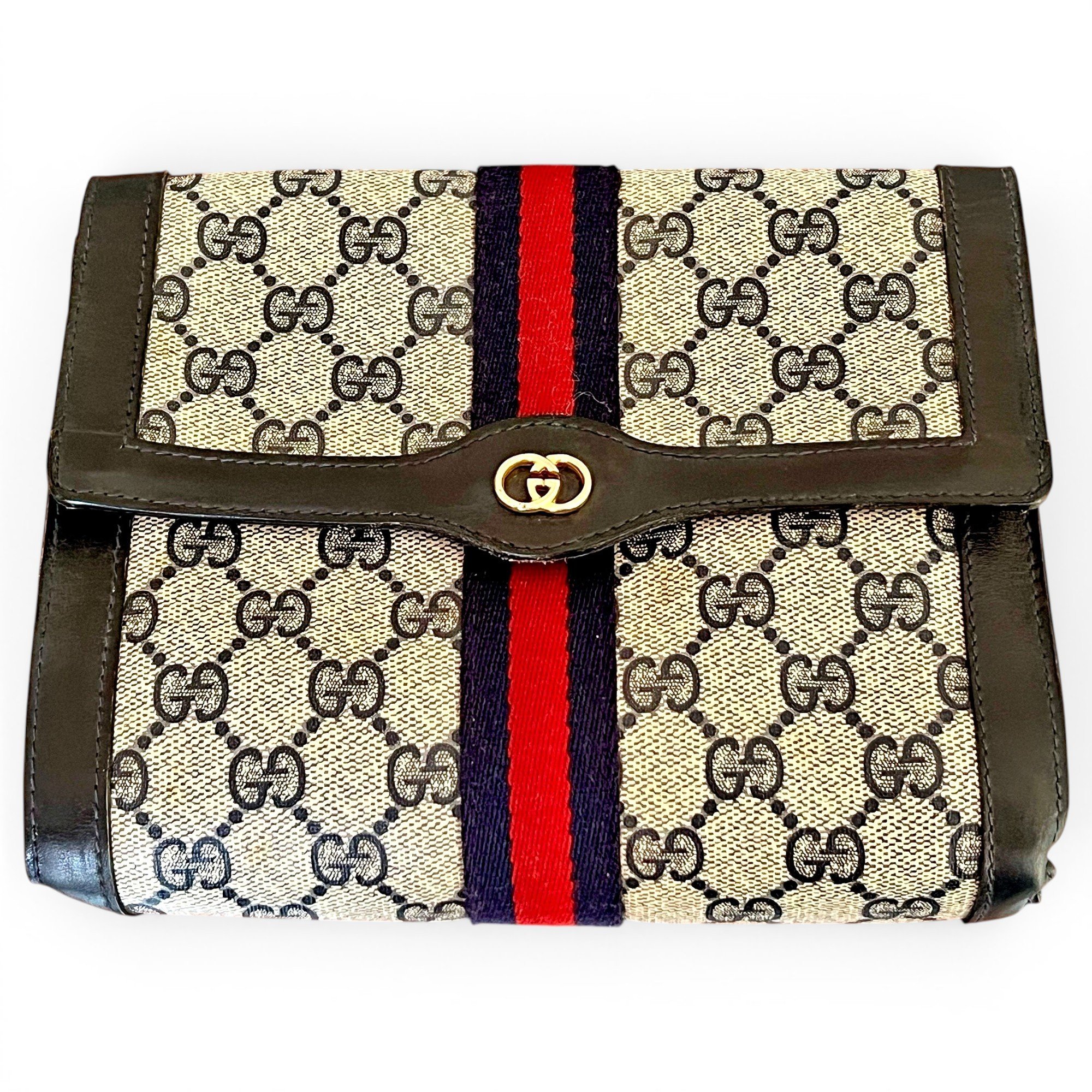 Ophidia leather clutch bag