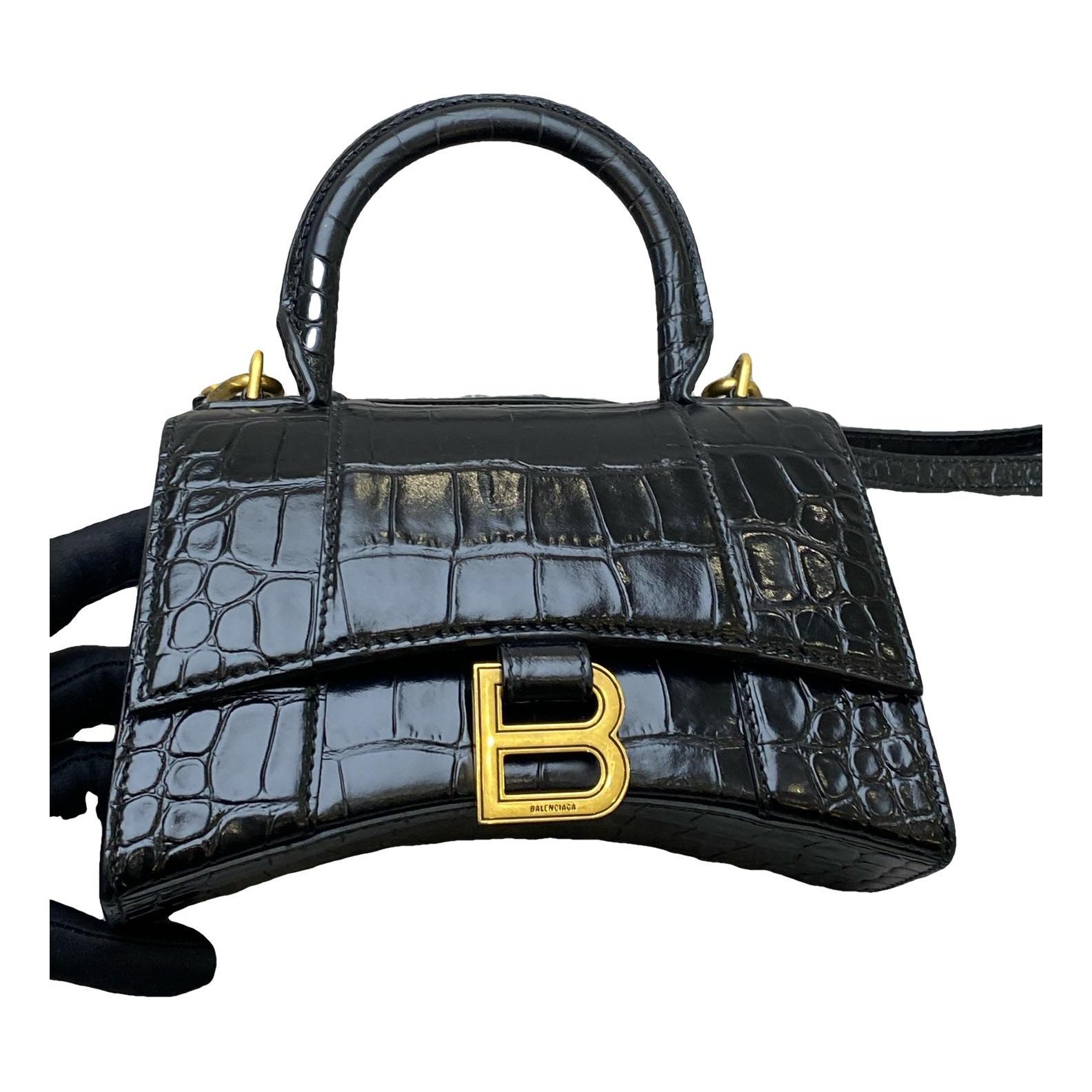 Hourglass pony-style calfskin handbag