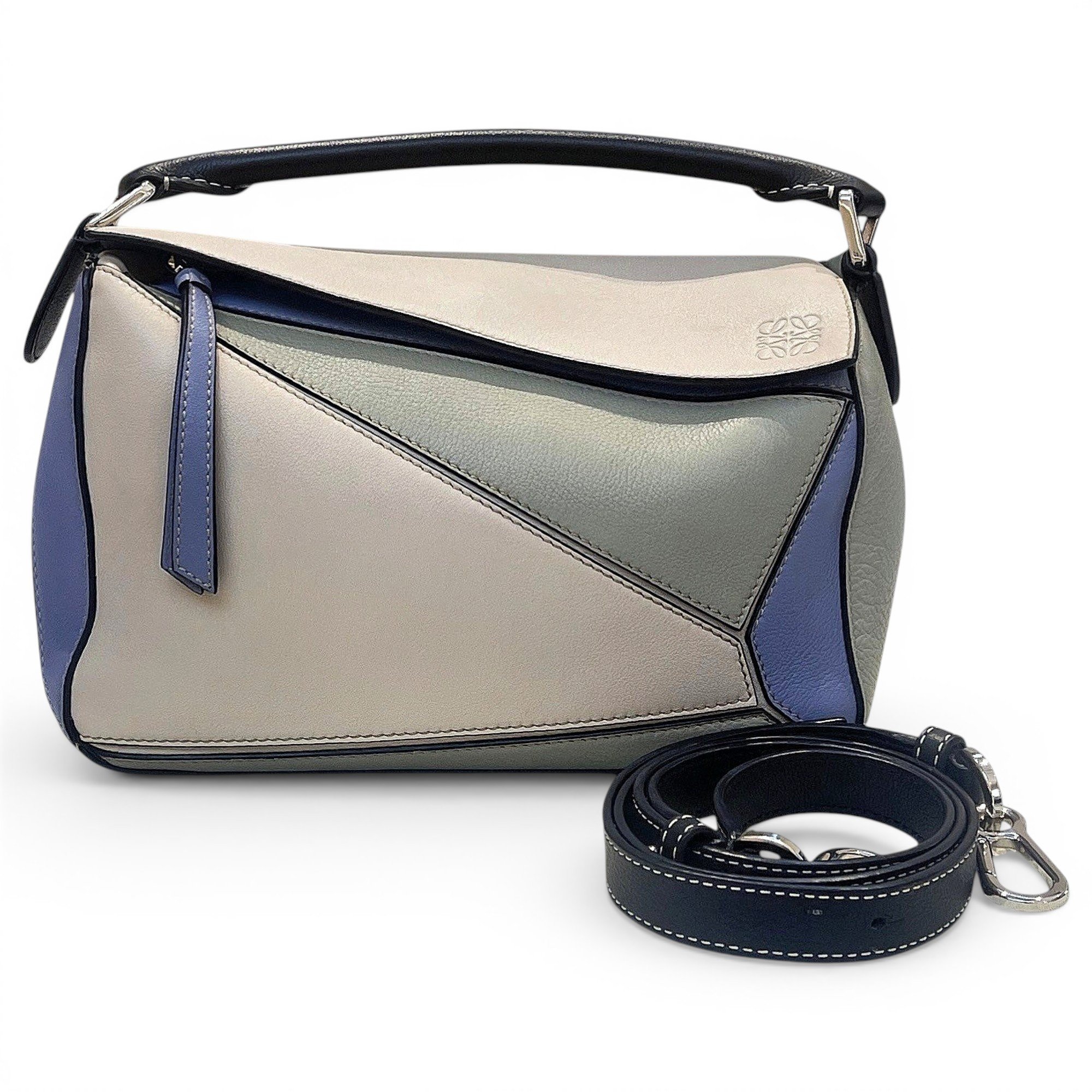 Puzzle leather handbag