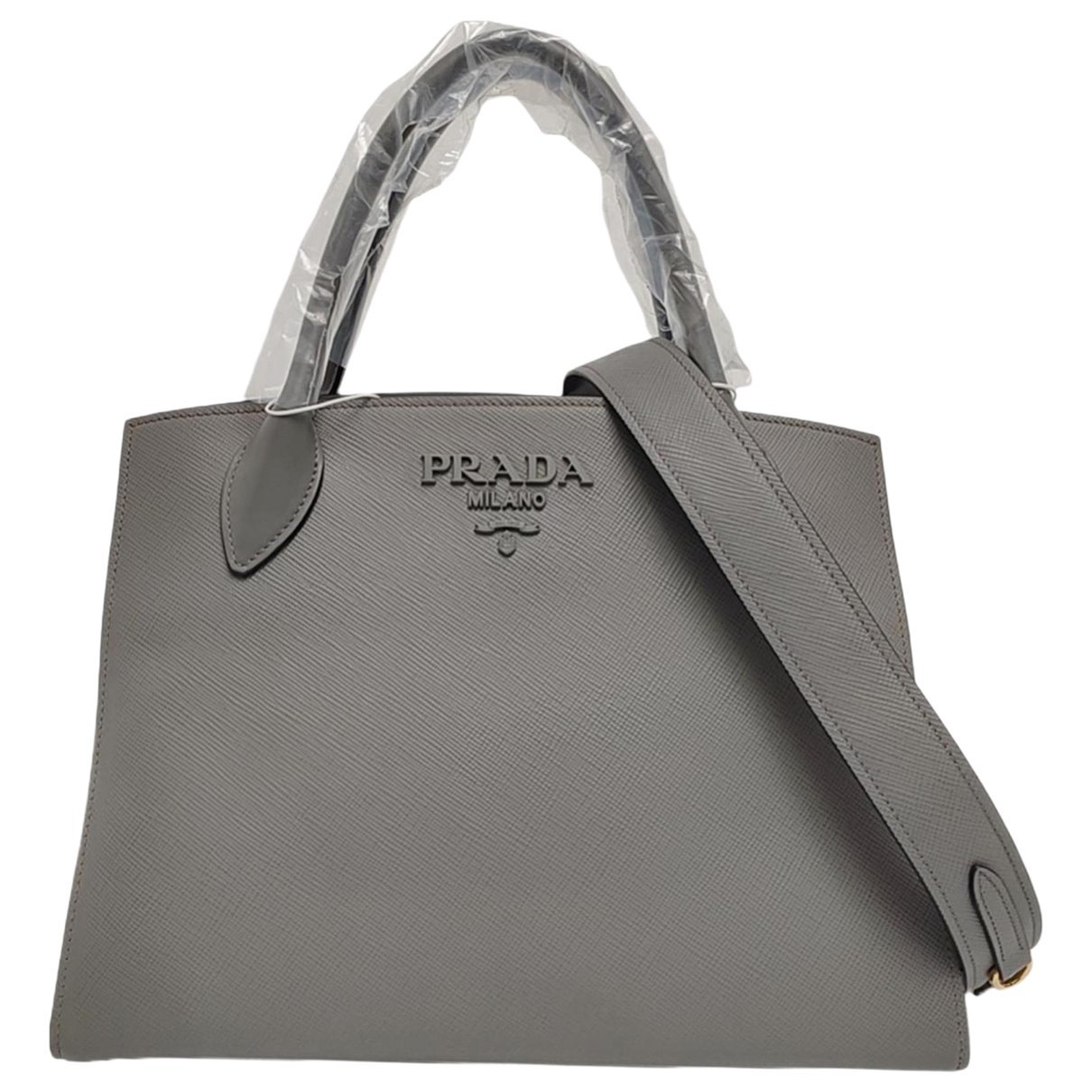 Monochrome leather handbag