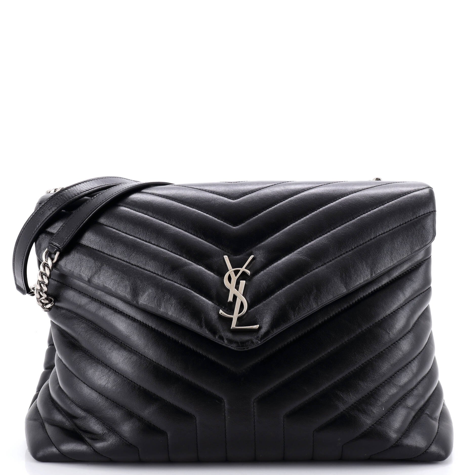 Loulou Shoulder Bag Matelasse Chevron Leather Large