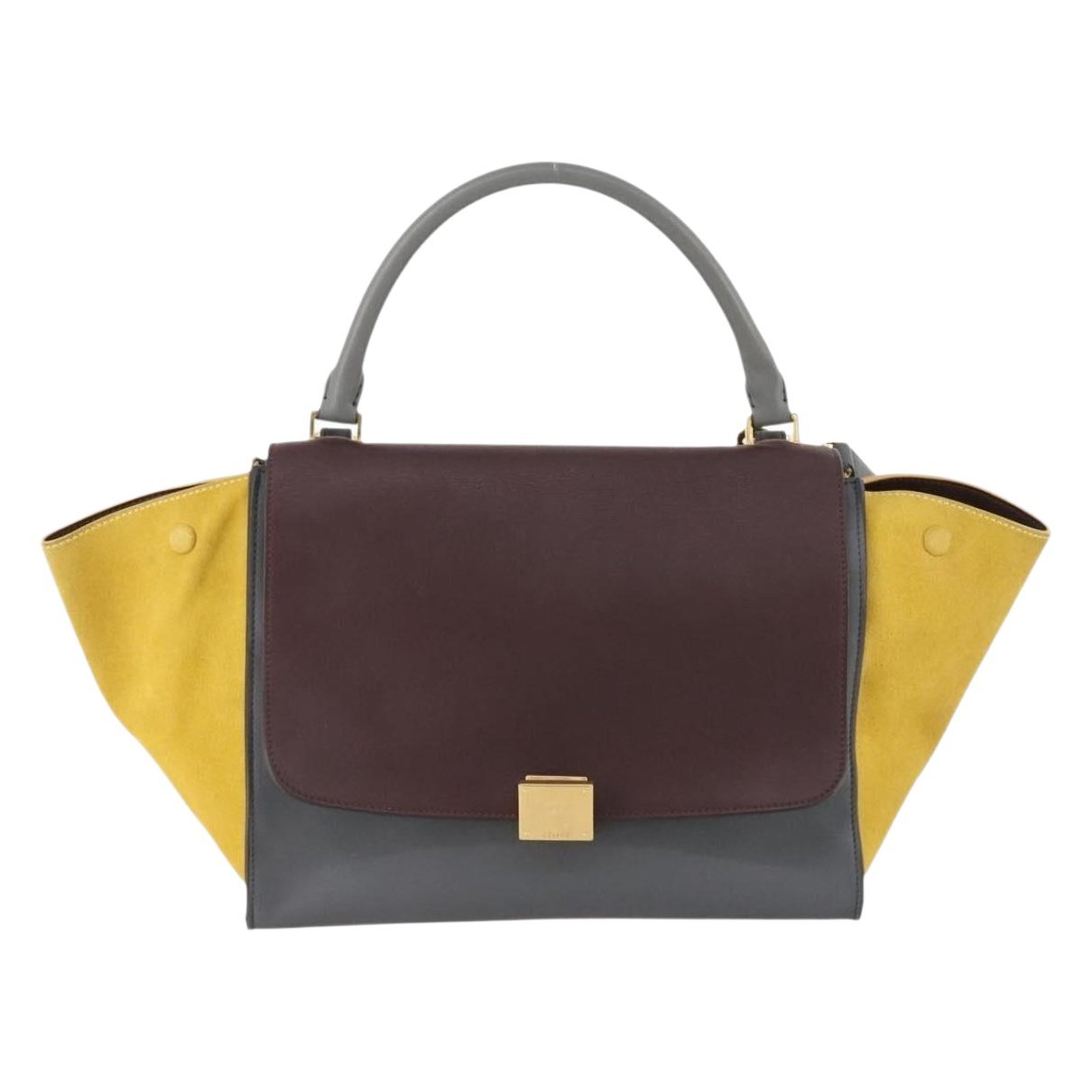 Trapèze leather handbag