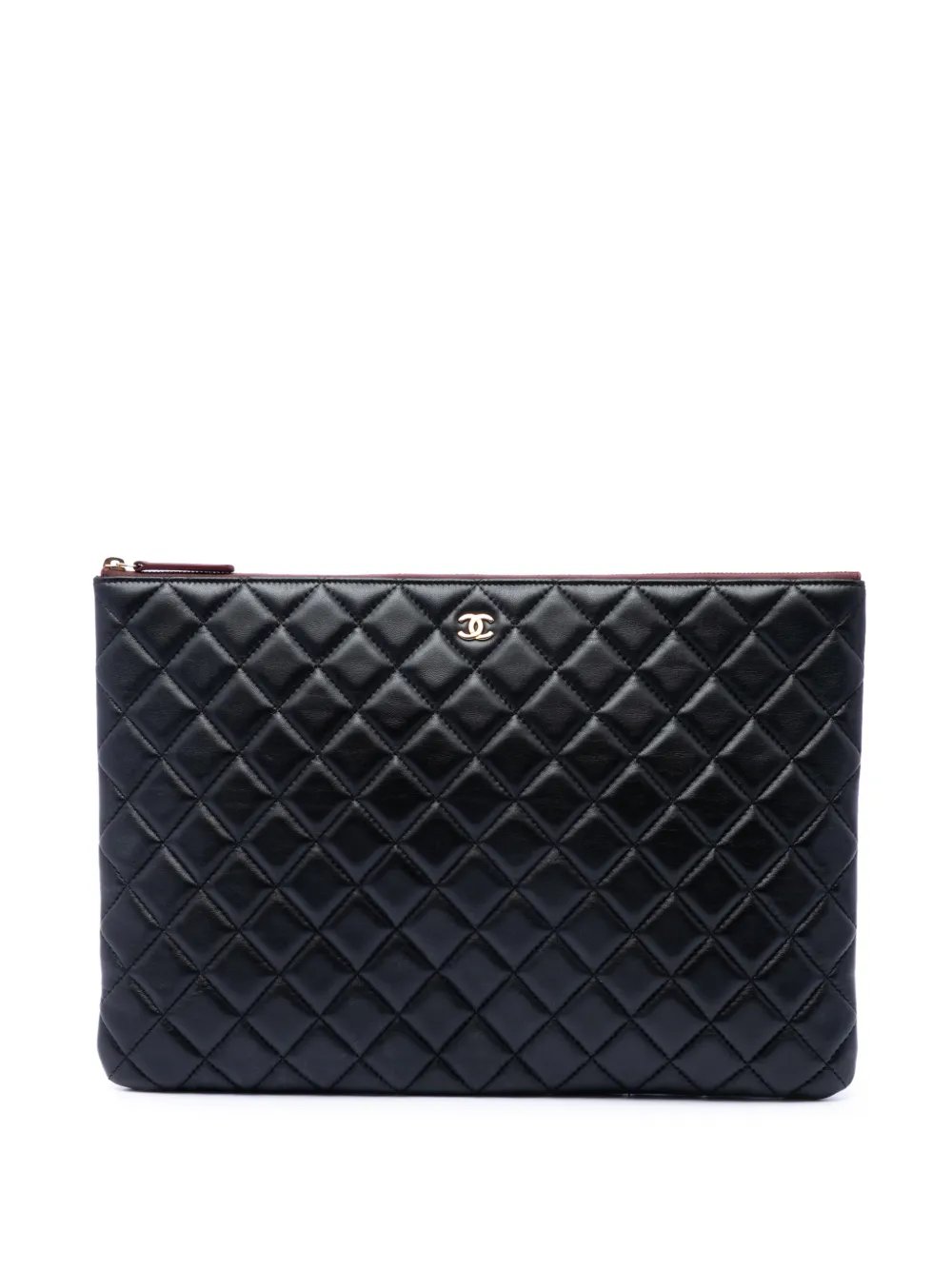 2015-2016 Large Quilted Lambskin O Case clutch bag