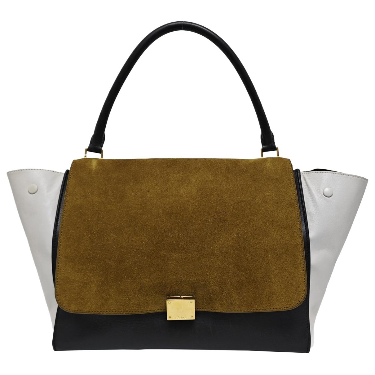 Trapèze leather handbag