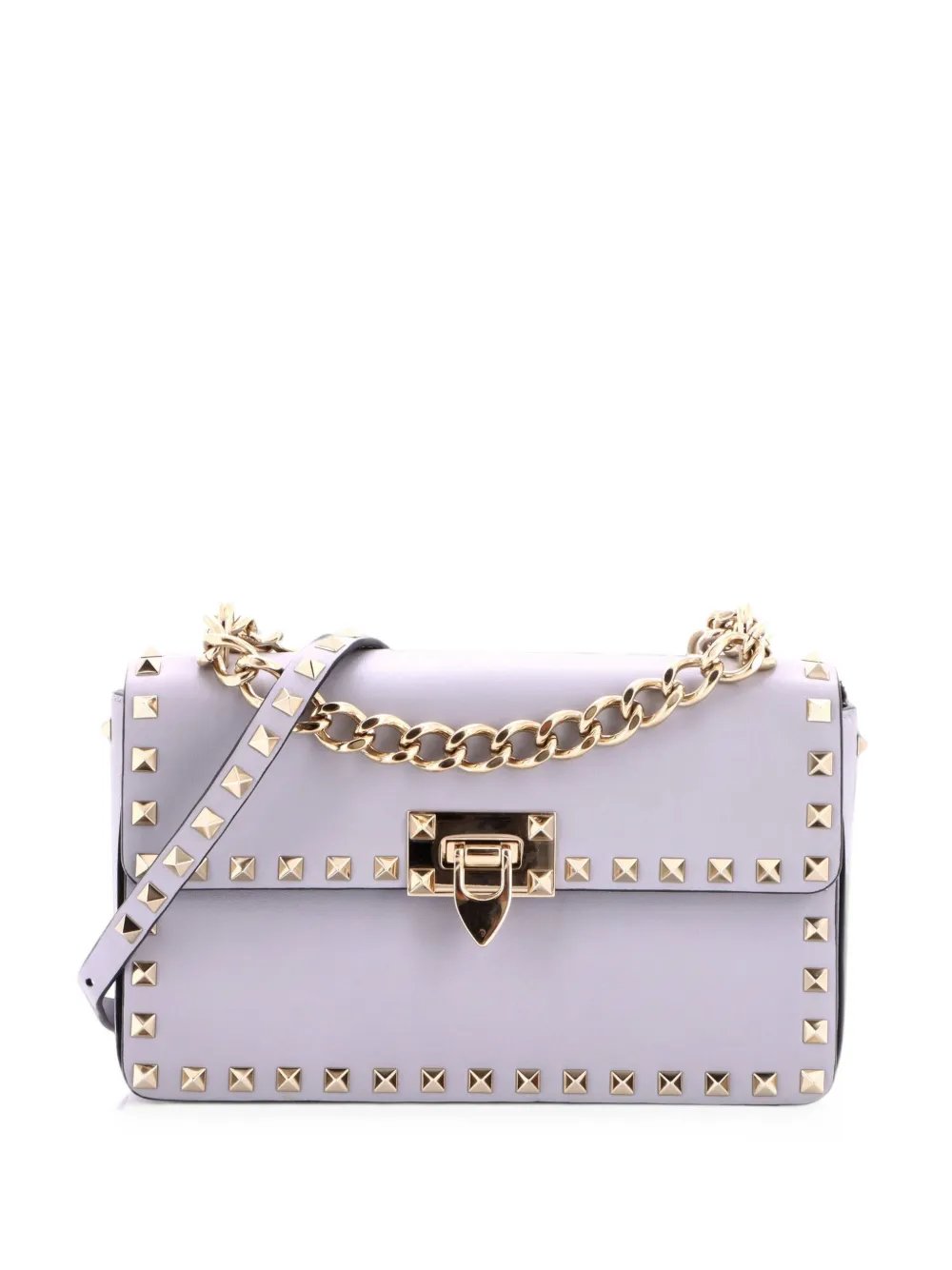 Valentino Garavani Rockstud Chain Flip Lock Flap Bag Leather Medium shoulder bag