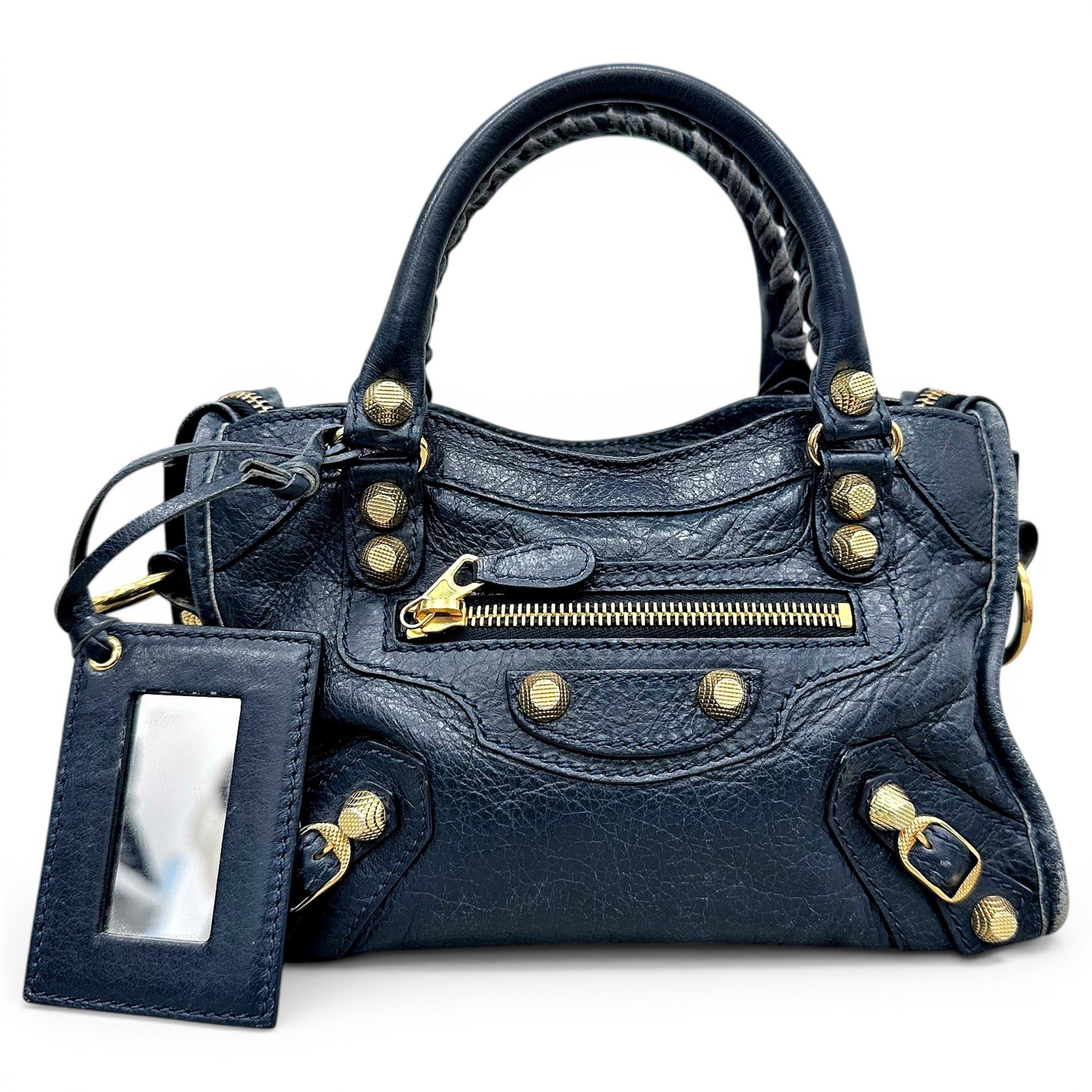 City leather handbag