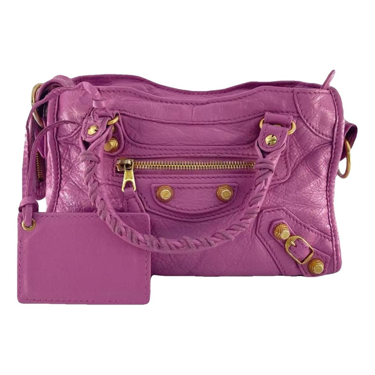 City leather handbag