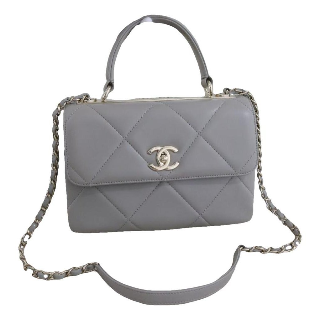 Trendy CC Top Handle leather handbag