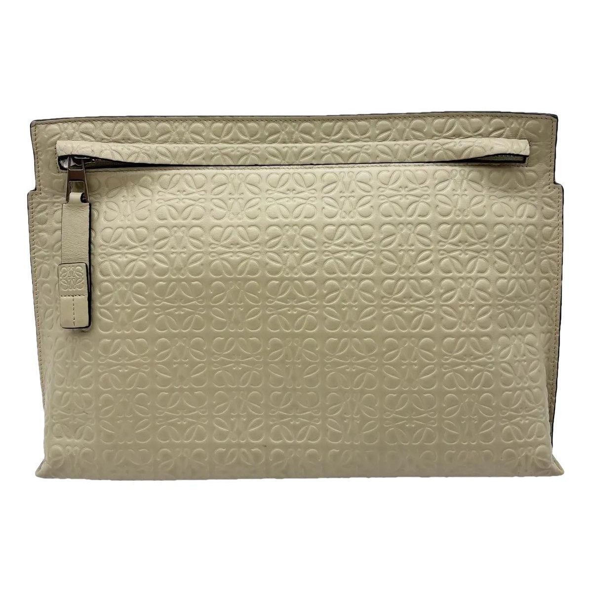 T Pouch leather clutch bag