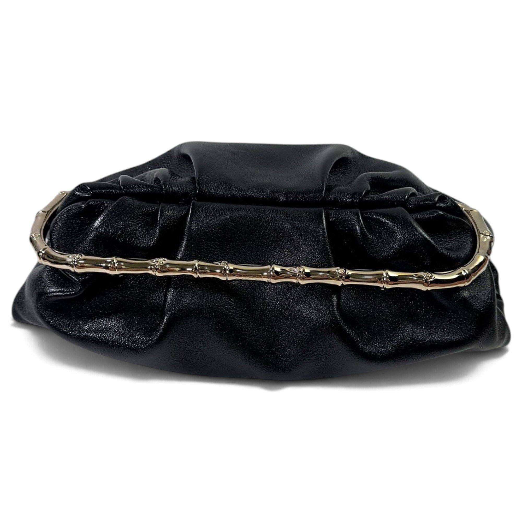 Bamboo leather clutch bag