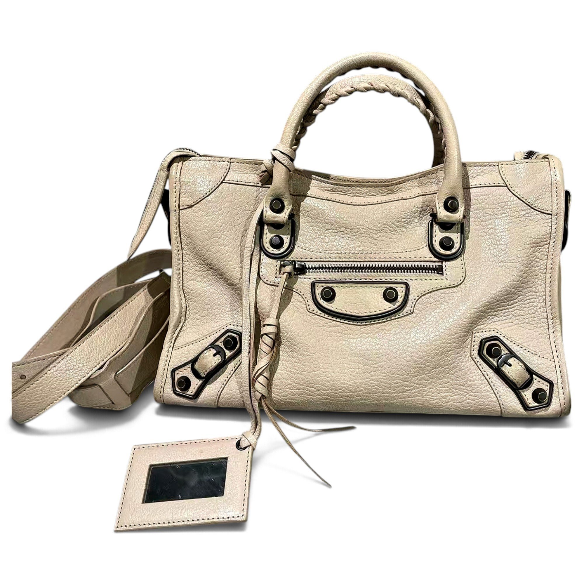 City leather handbag