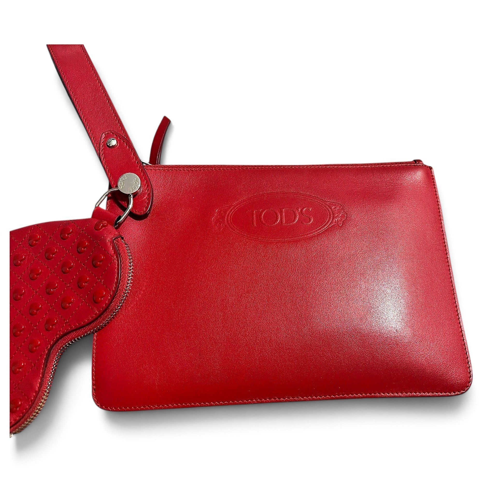 Leather clutch bag