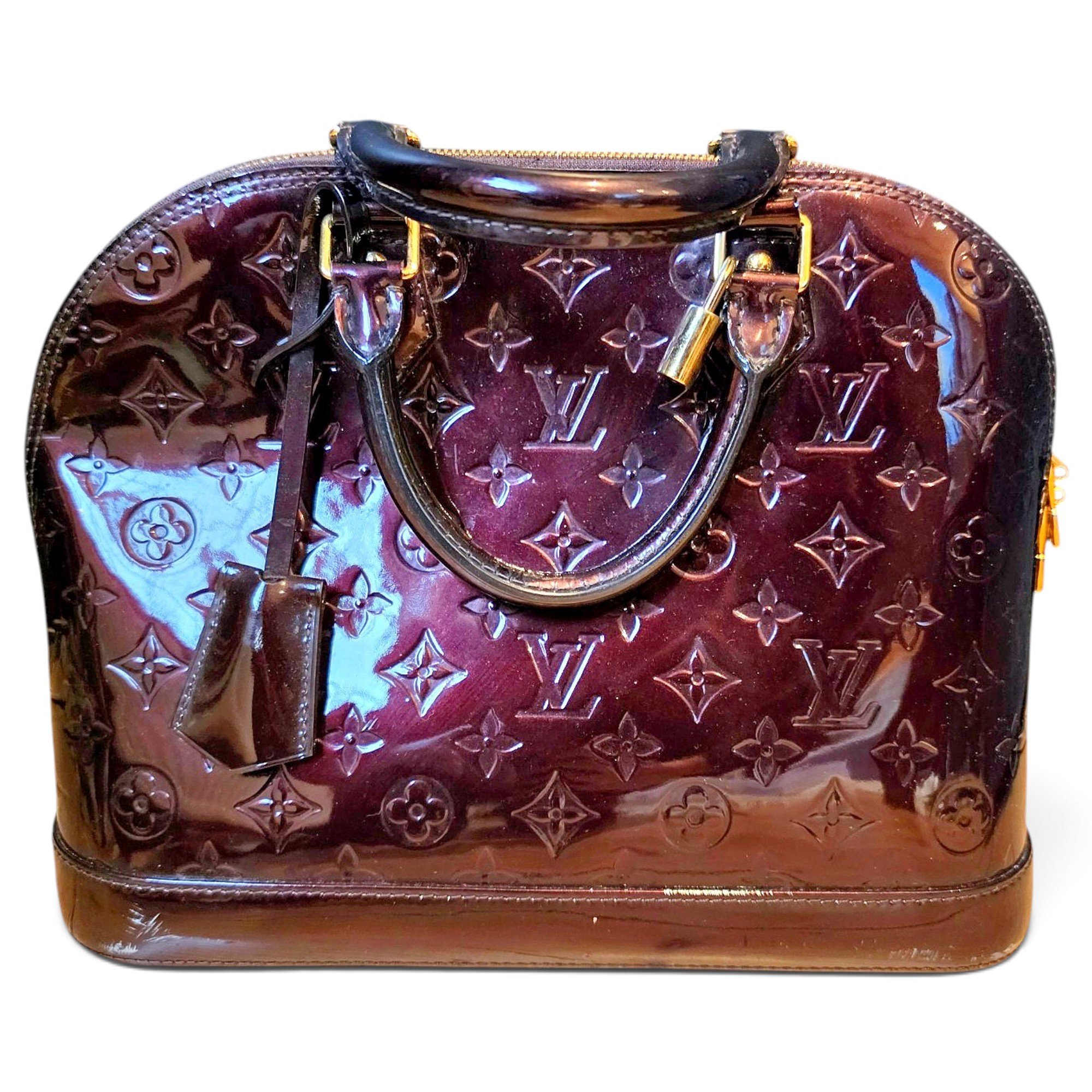 Louis Vuitton Alma patent leather handbag