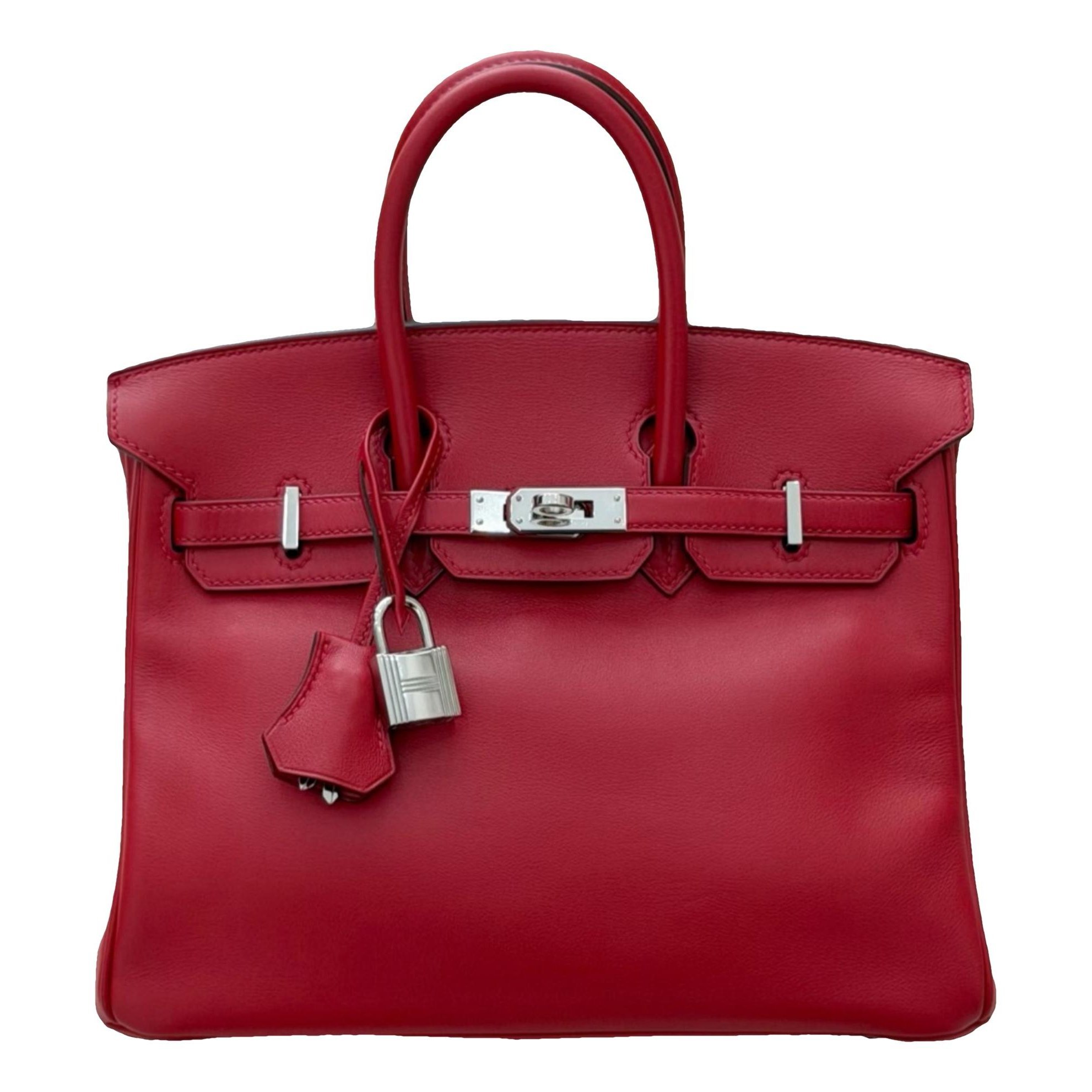 Hermes Birkin 25 Handbag Rouge H Swift Leather