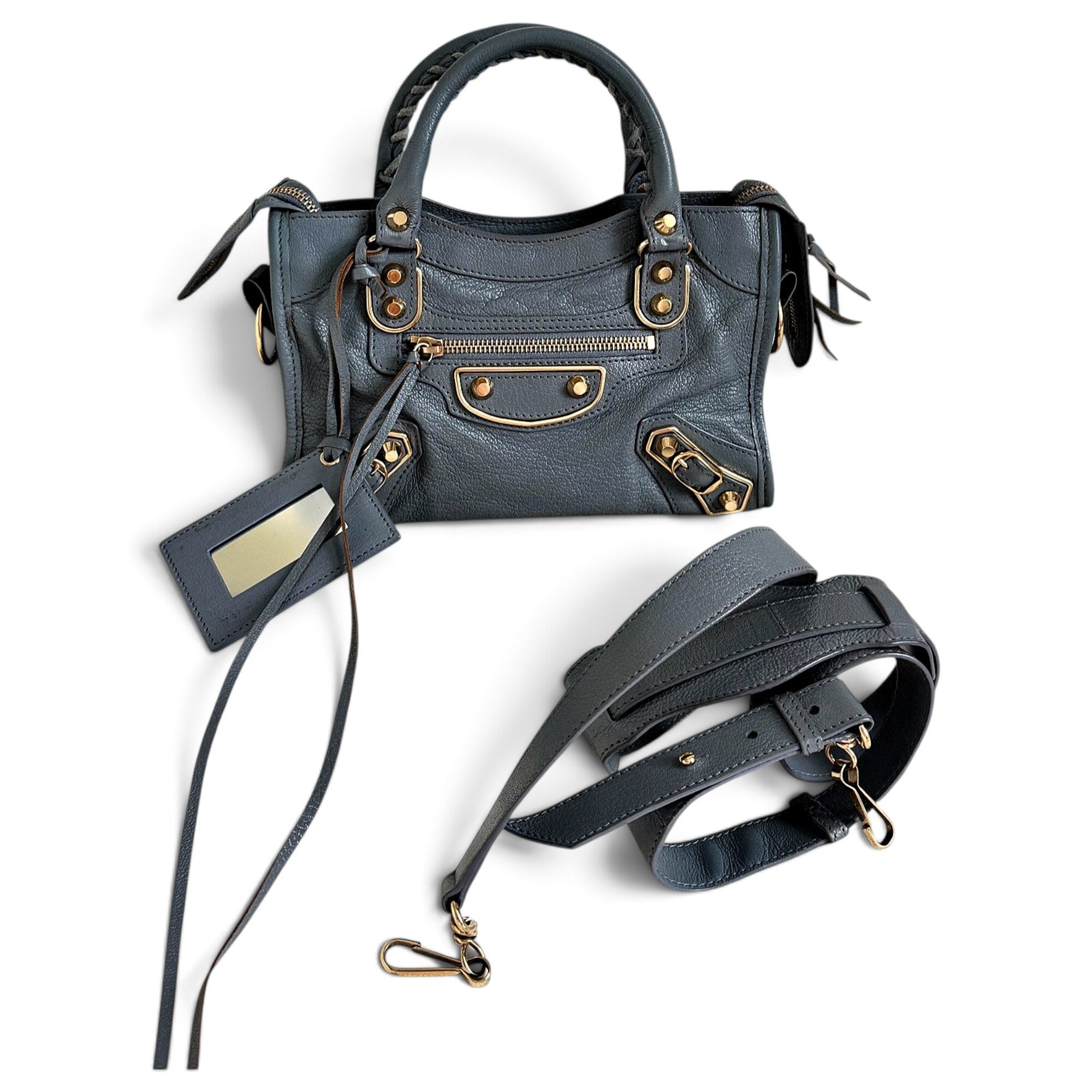 City leather handbag