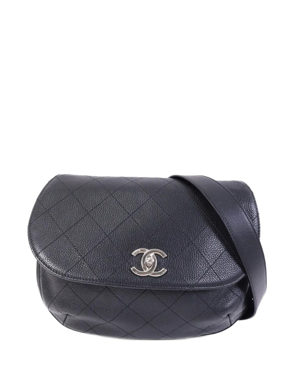 turn-lock-fastening shoulder bag