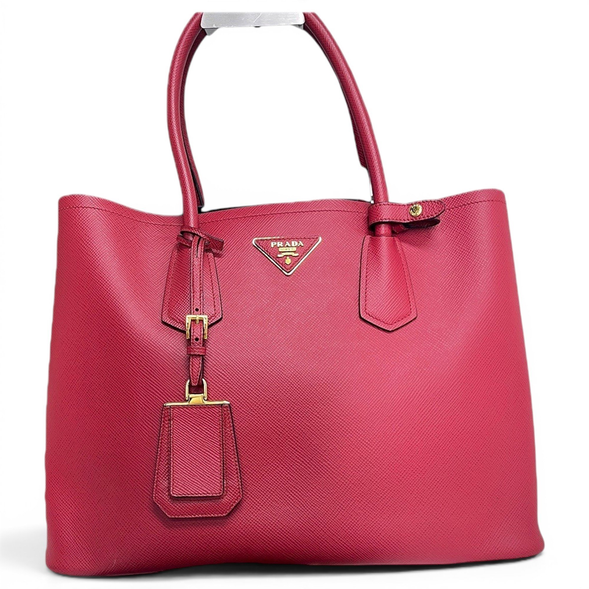 Double leather handbag