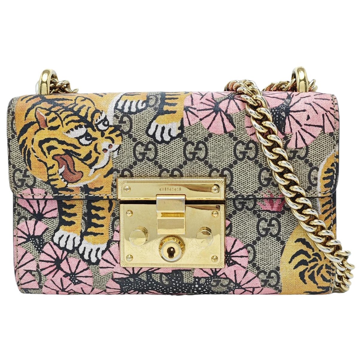 Padlock leather handbag