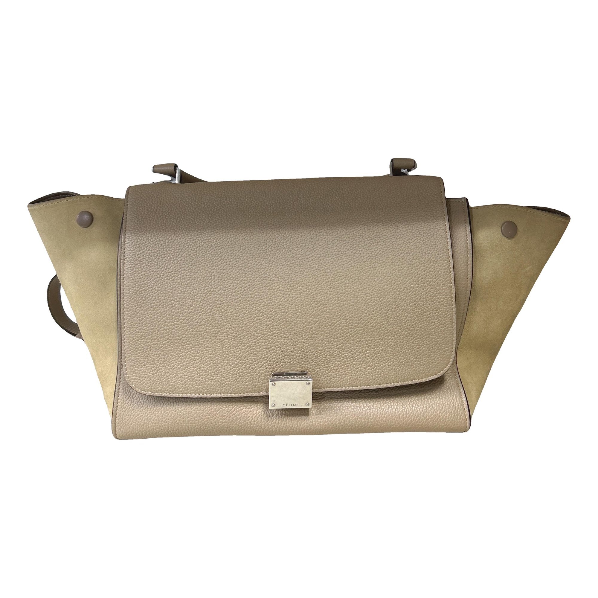 Trapèze leather handbag