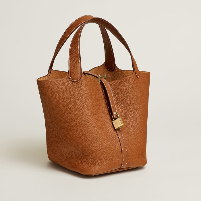 Gold Picotin Lock 22 Bag
