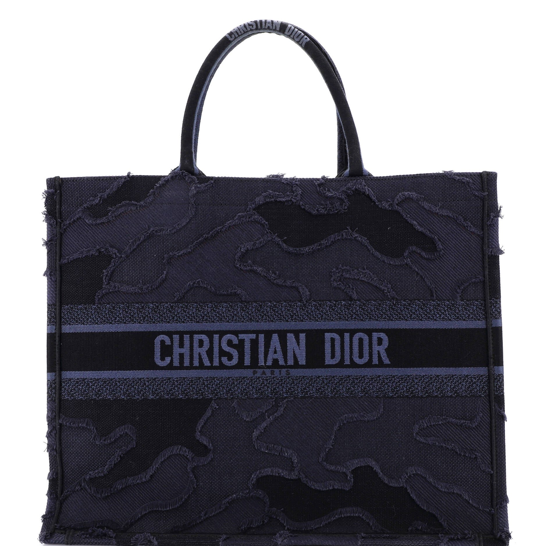 Dior Book Tote Camouflage Embroidered Canvas Large