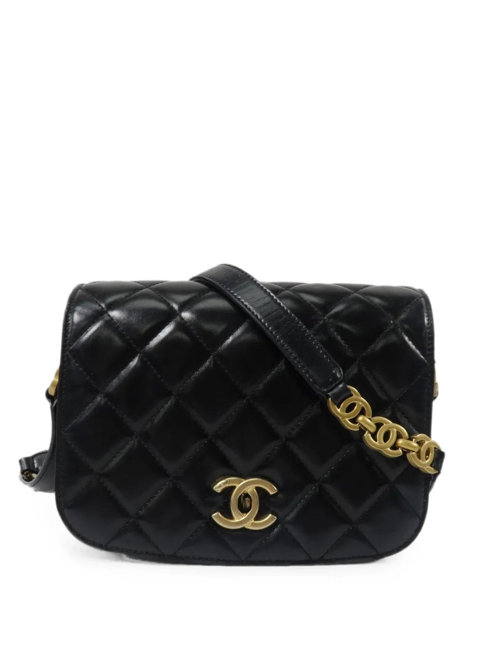 quilted CC turn-lock mini shoulder bag