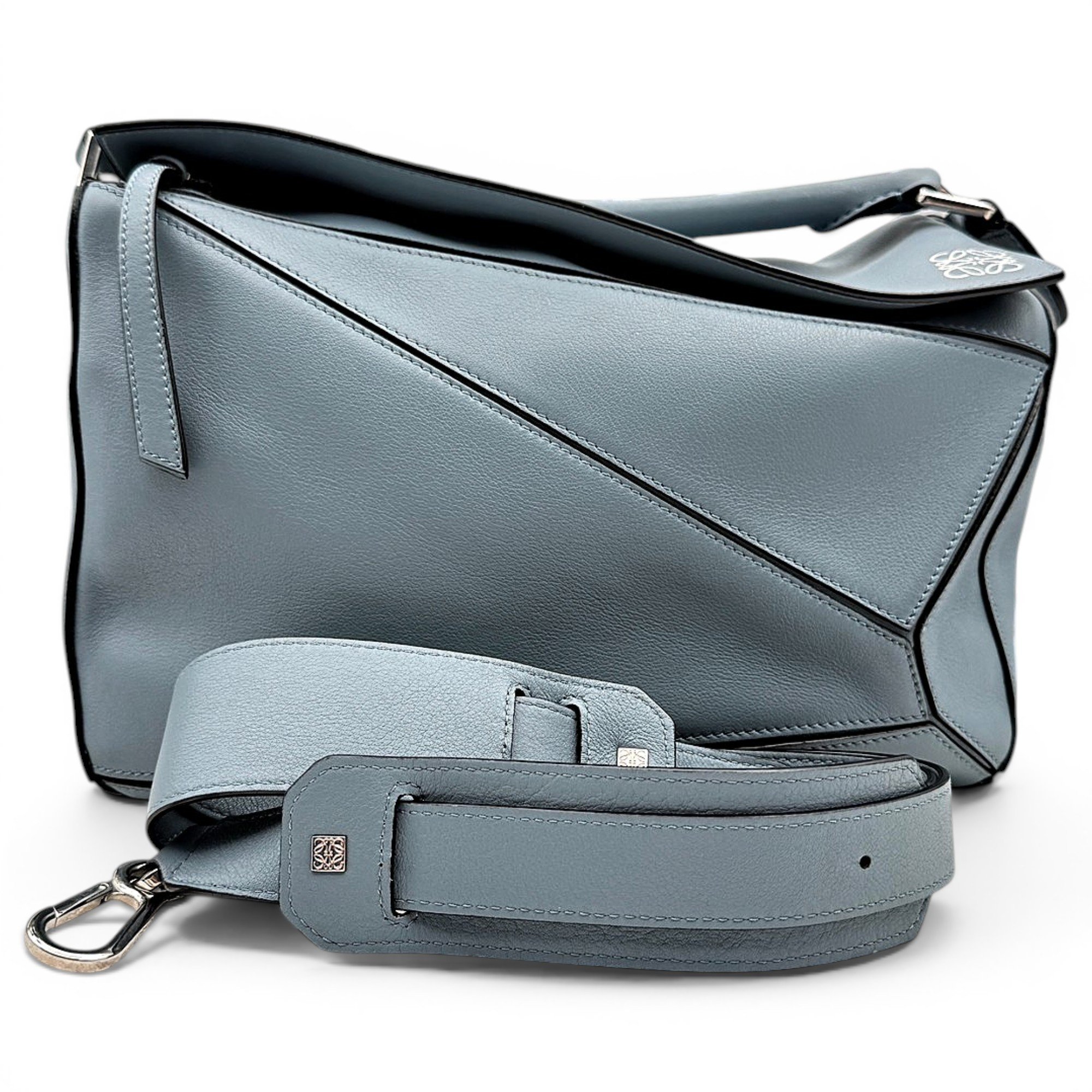 Puzzle leather handbag