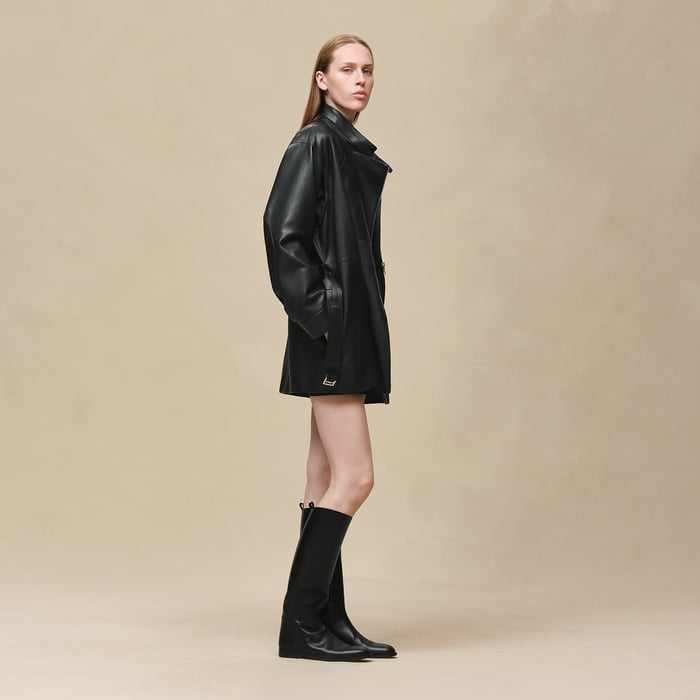 Noir Manteau Court Inspiration Parka