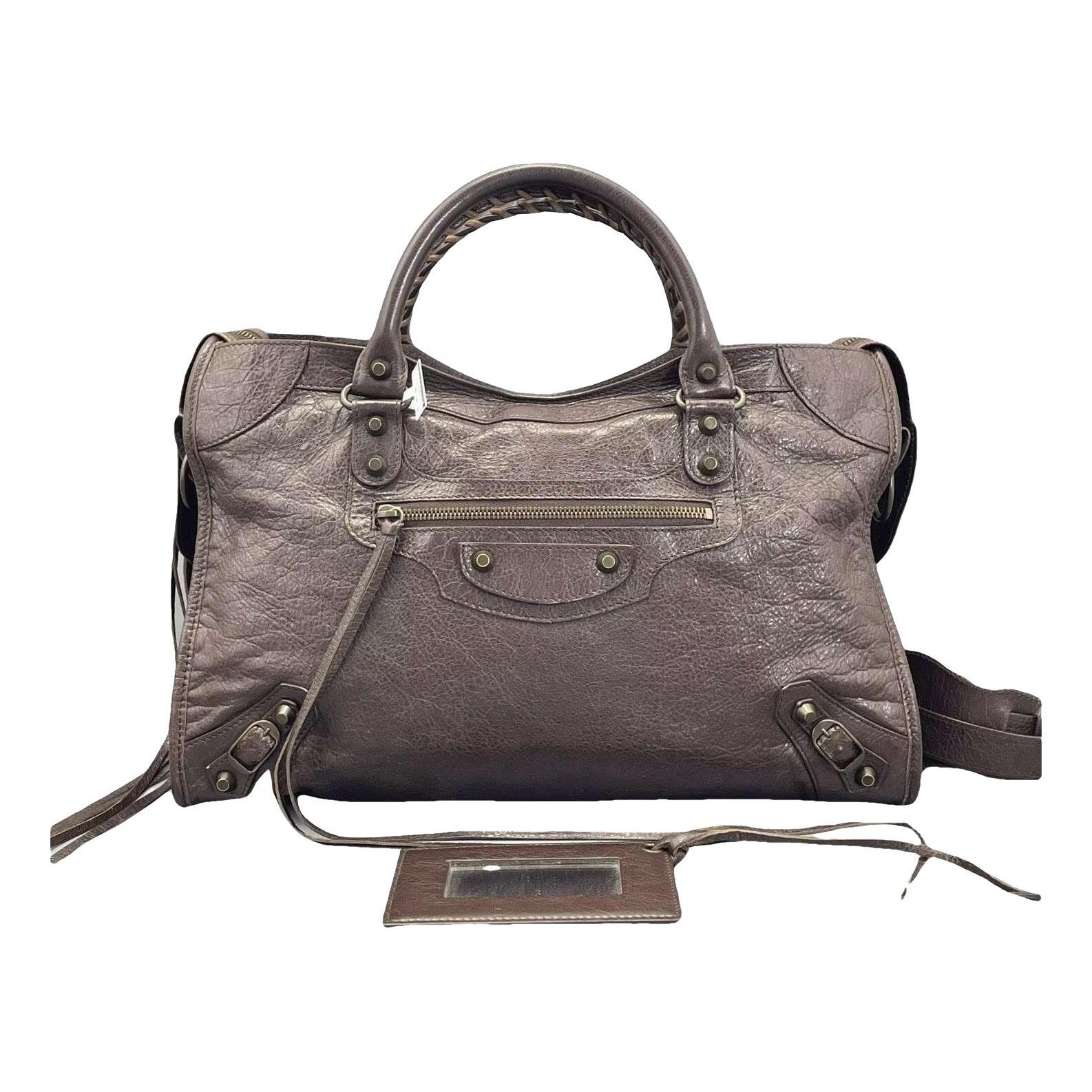 City leather handbag